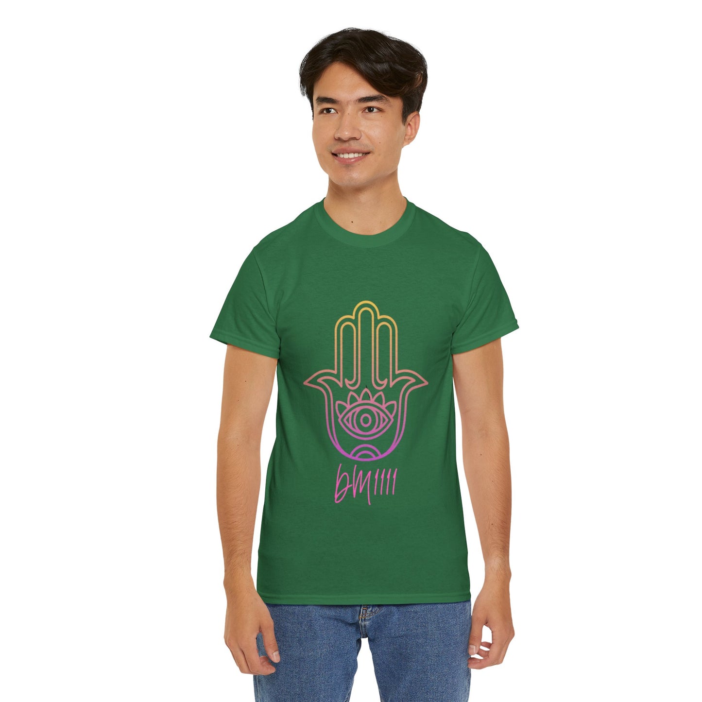 Multi Color Hamsa Hand DM1111 Unisex Heavy Cotton Tee