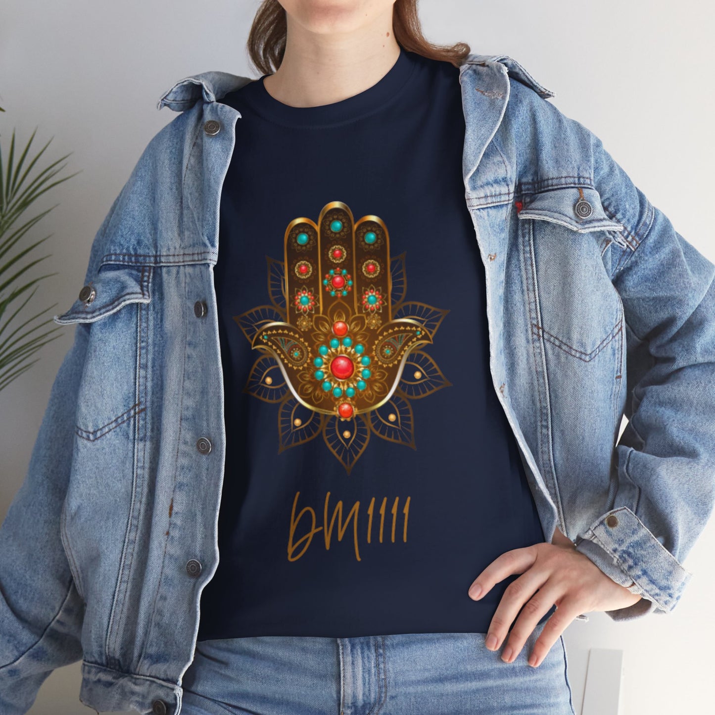 Gold Hamsa Hand DM1111 Unisex Heavy Cotton Tee