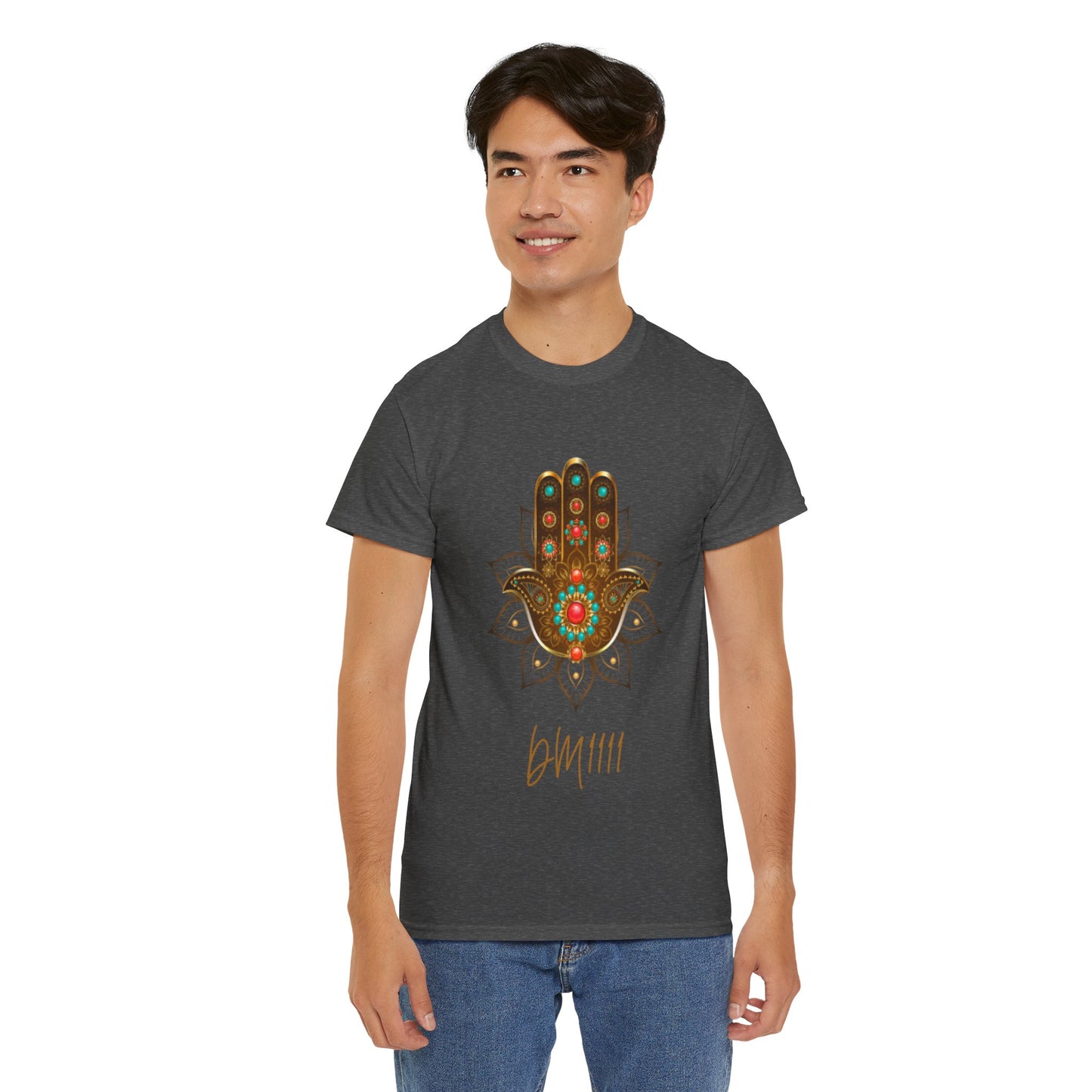 Gold Hamsa Hand DM1111 Unisex Heavy Cotton Tee