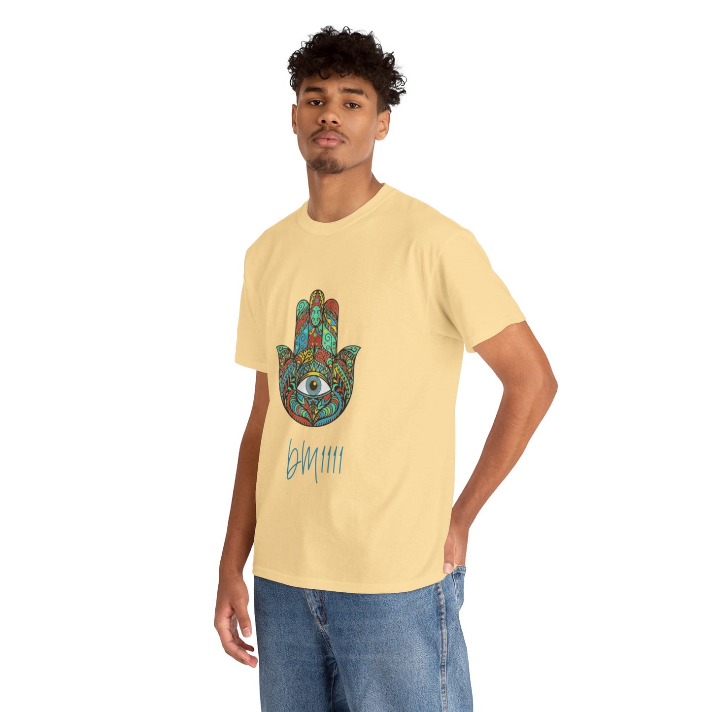 Green Hamsa Hand Eye DM1111 Unisex Heavy Cotton Tee