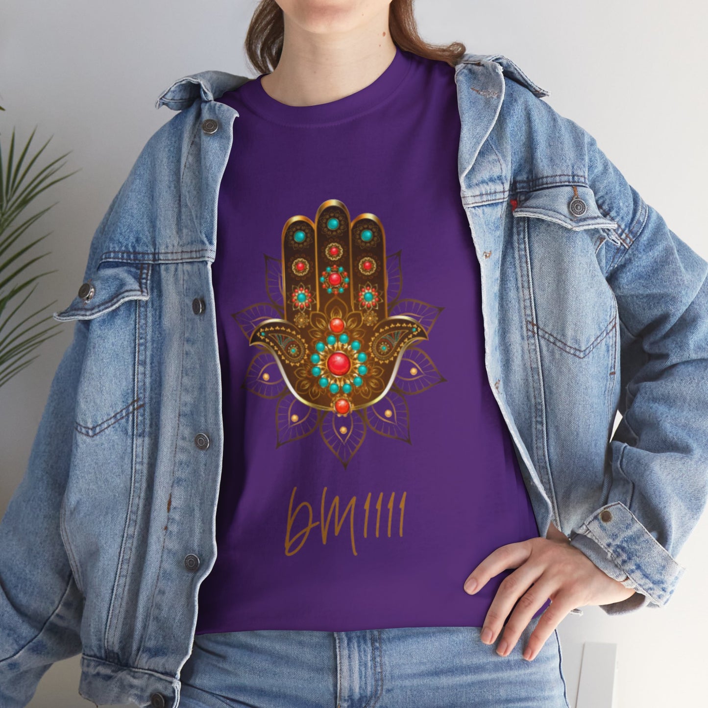 Gold Hamsa Hand DM1111 Unisex Heavy Cotton Tee