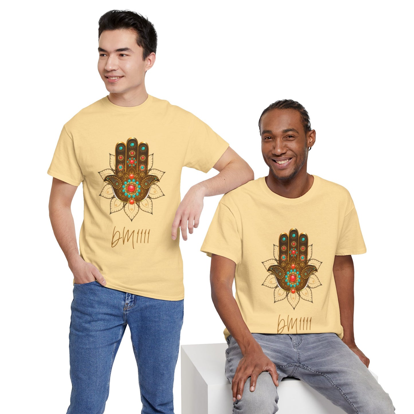 Gold Hamsa Hand DM1111 Unisex Heavy Cotton Tee