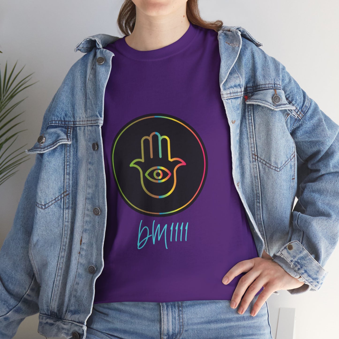 Rainbow Hamsa Hand DM1111 Unisex Heavy Cotton Tee