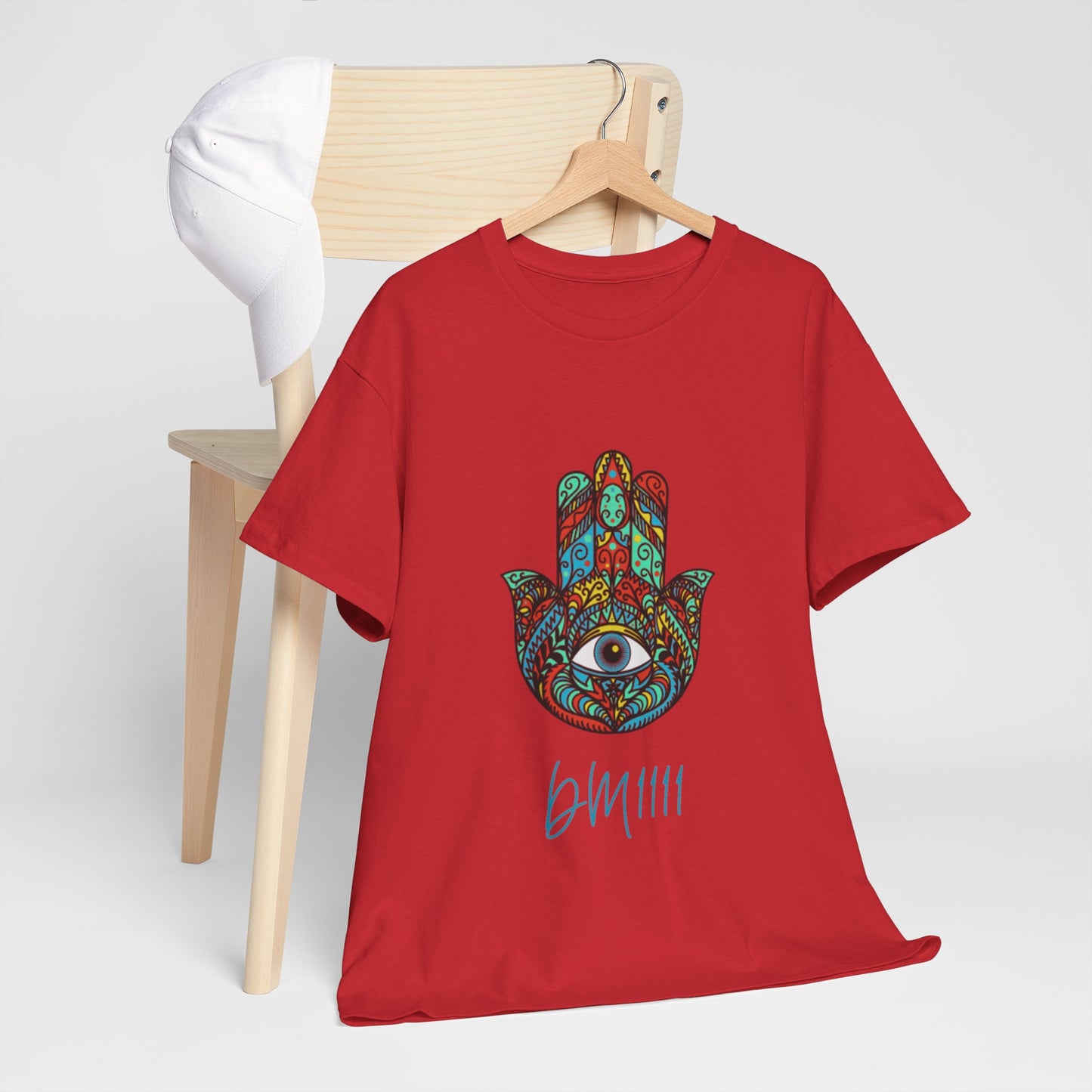 Green Hamsa Hand Eye DM1111 Unisex Heavy Cotton Tee