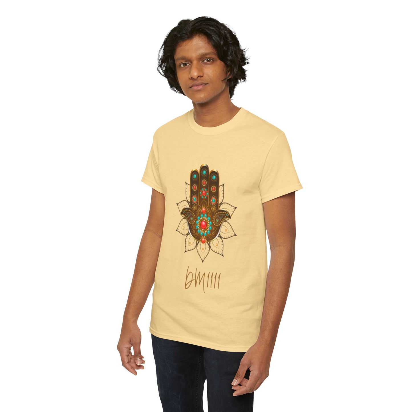 Gold Hamsa Hand DM1111 Unisex Heavy Cotton Tee