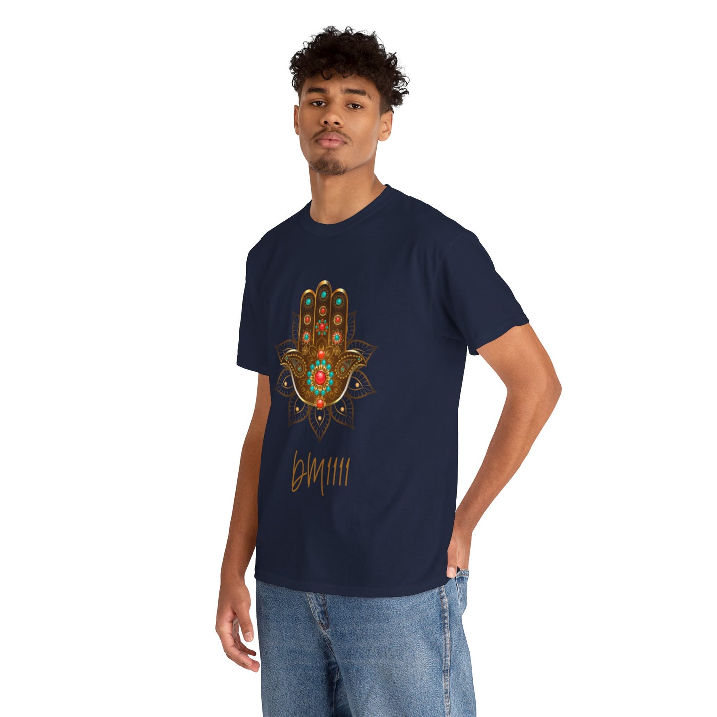 Gold Hamsa Hand DM1111 Unisex Heavy Cotton Tee