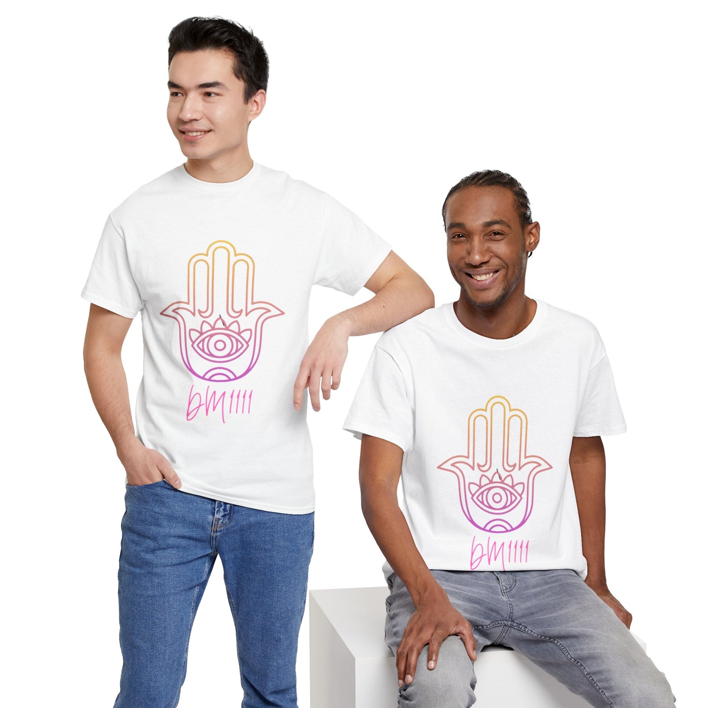 Multi Color Hamsa Hand DM1111 Unisex Heavy Cotton Tee