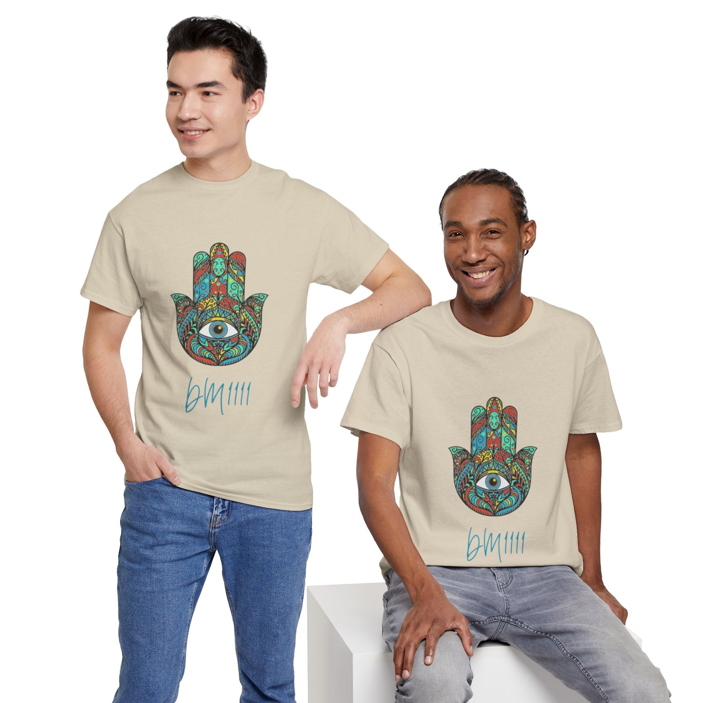 Green Hamsa Hand Eye DM1111 Unisex Heavy Cotton Tee