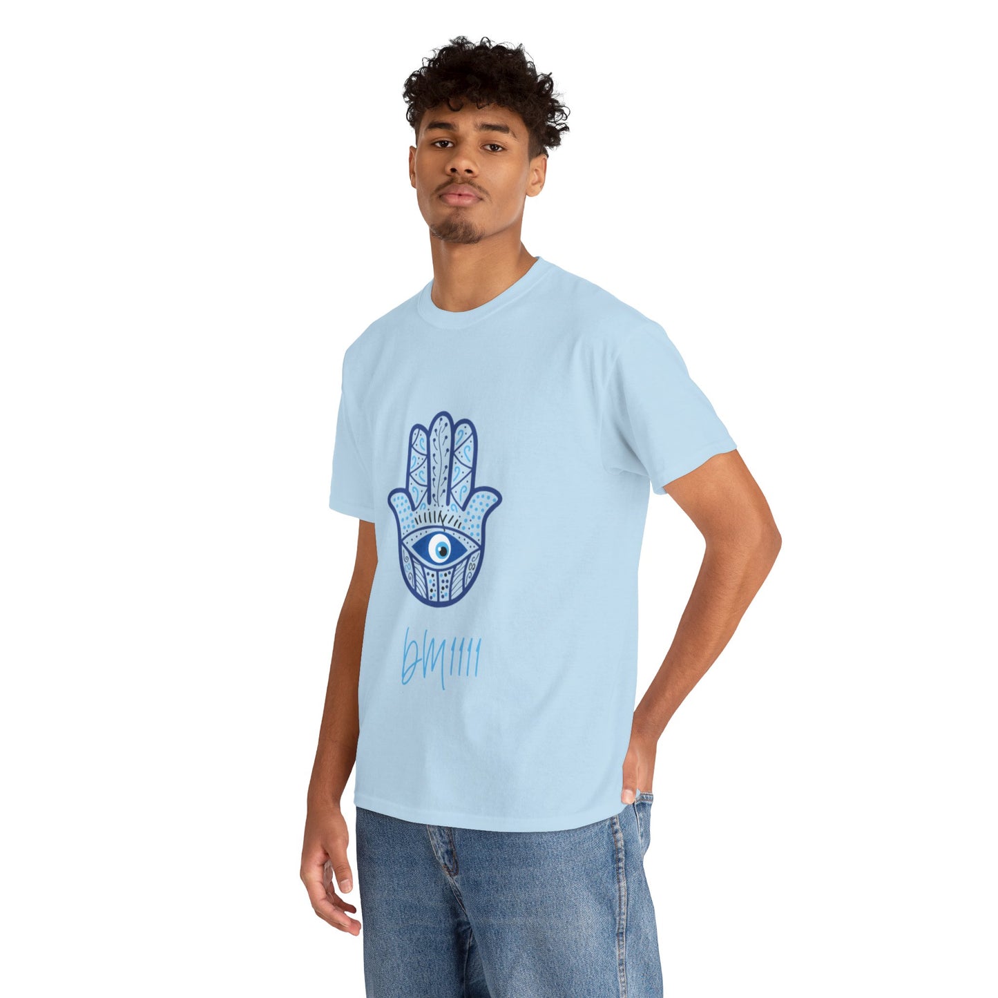 Blue Hamsa Hands DM1111 Unisex Heavy Cotton Tee