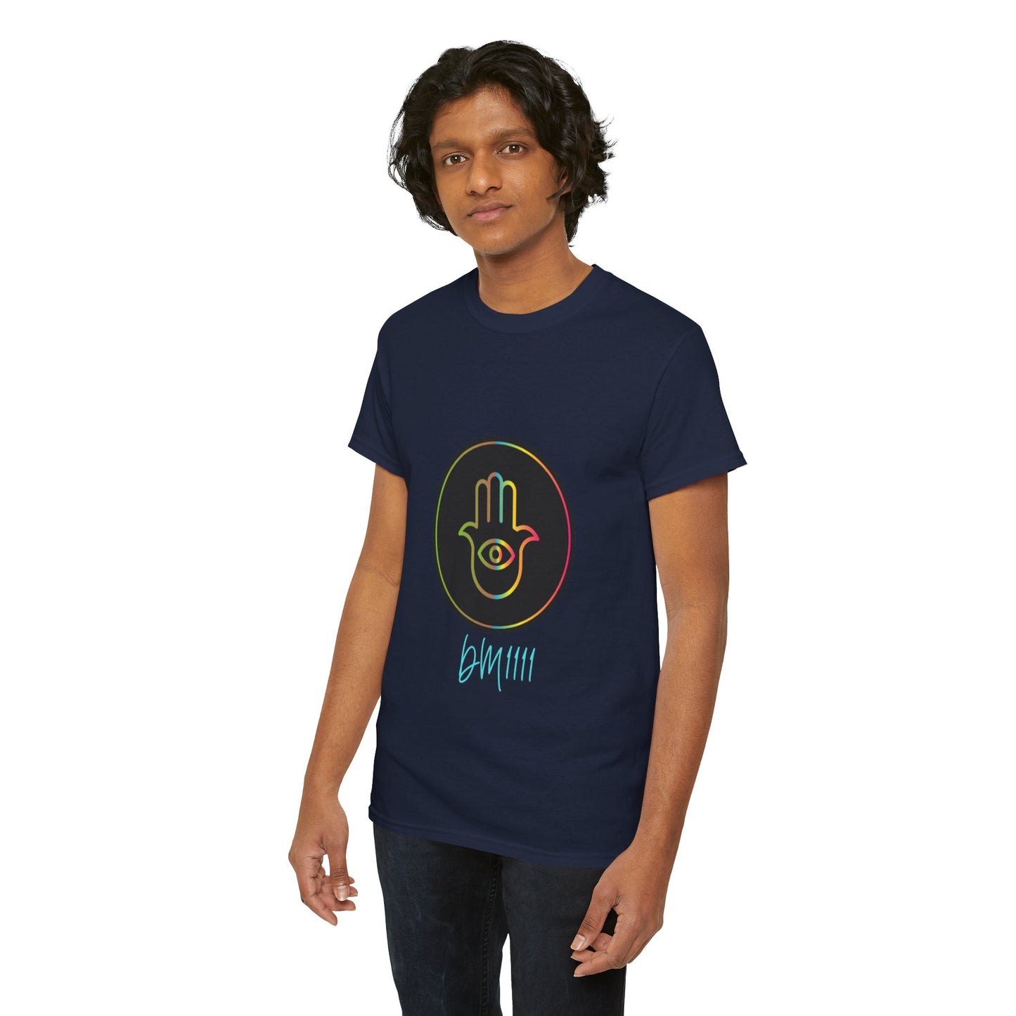 Rainbow Hamsa Hand DM1111 Unisex Heavy Cotton Tee