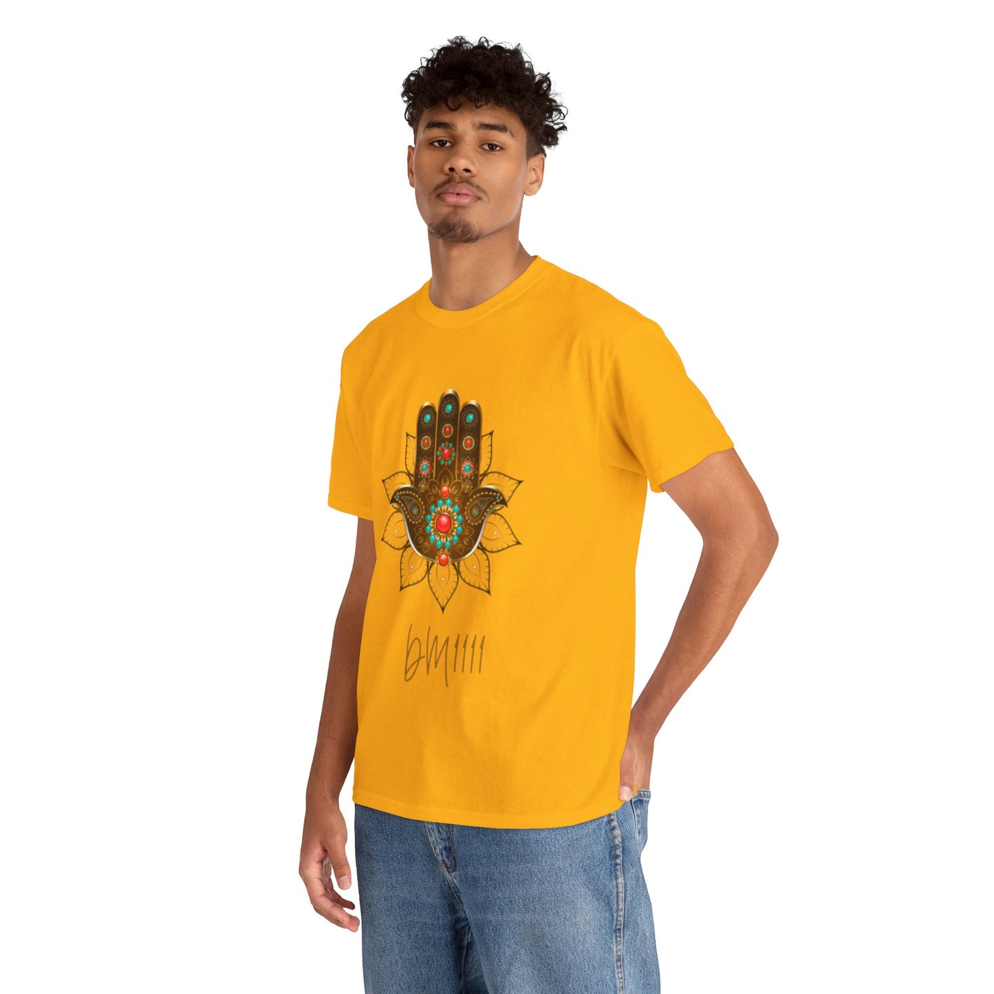 Gold Hamsa Hand DM1111 Unisex Heavy Cotton Tee