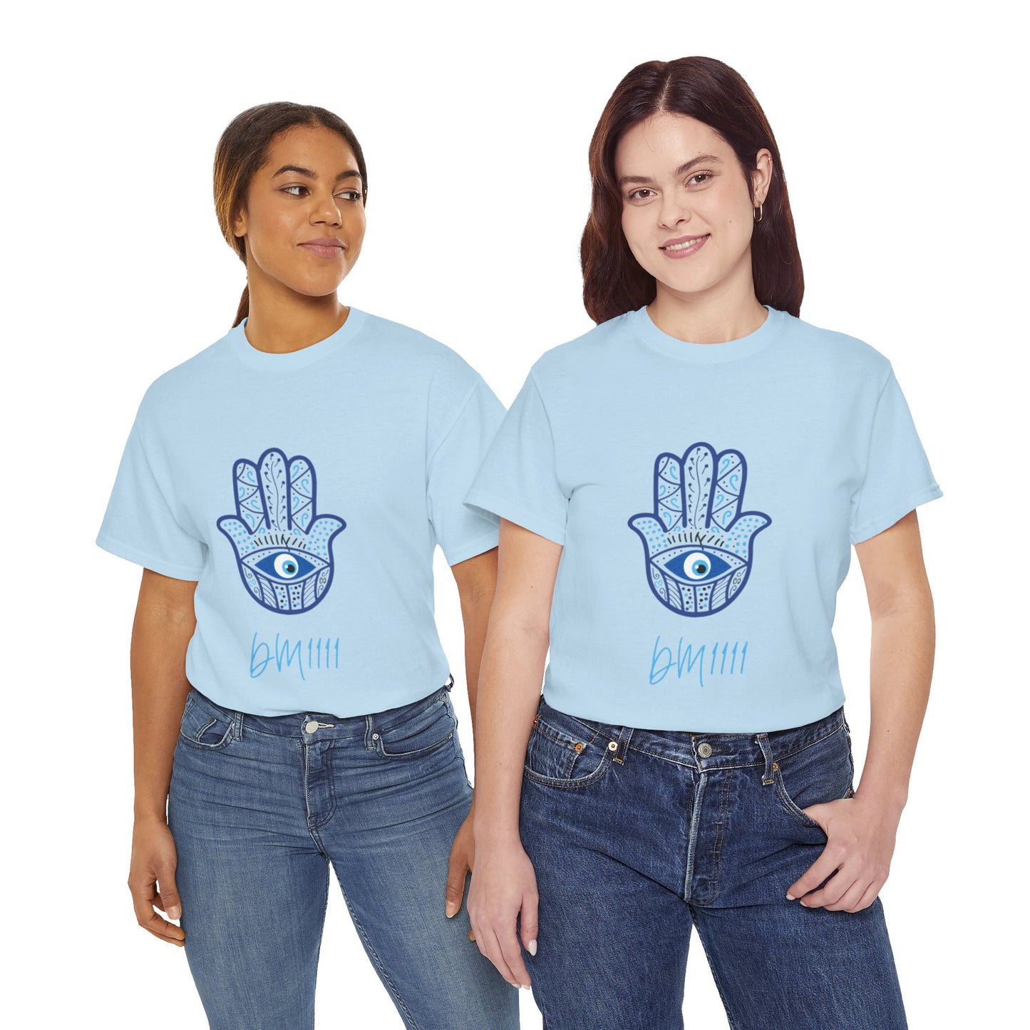 Blue Hamsa Hands DM1111 Unisex Heavy Cotton Tee