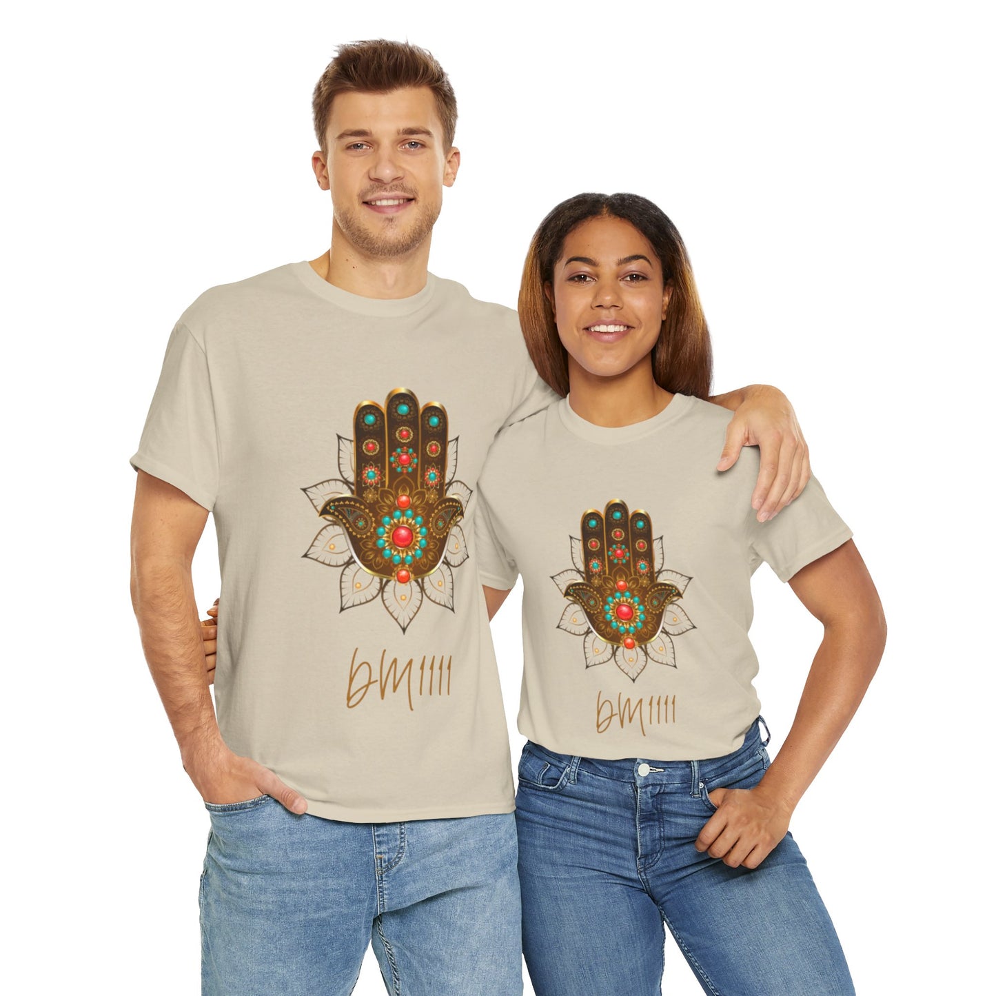 Gold Hamsa Hand DM1111 Unisex Heavy Cotton Tee