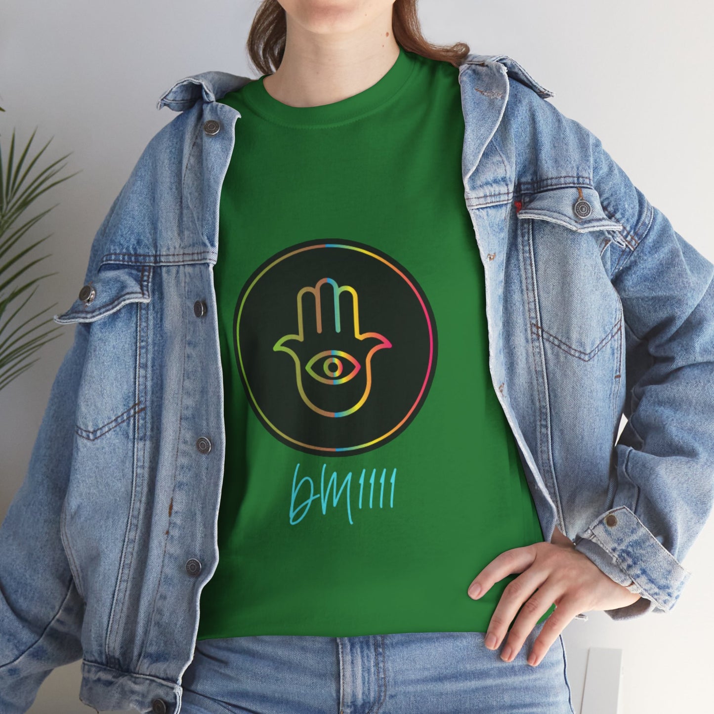 Rainbow Hamsa Hand DM1111 Unisex Heavy Cotton Tee