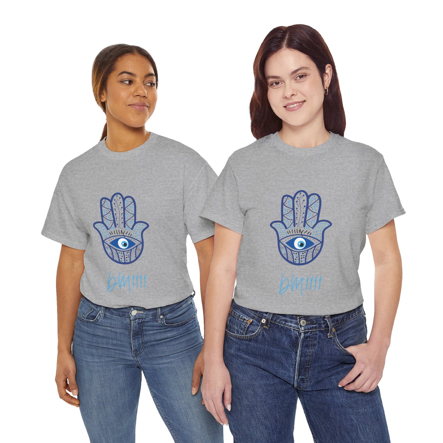 Blue Hamsa Hands DM1111 Unisex Heavy Cotton Tee