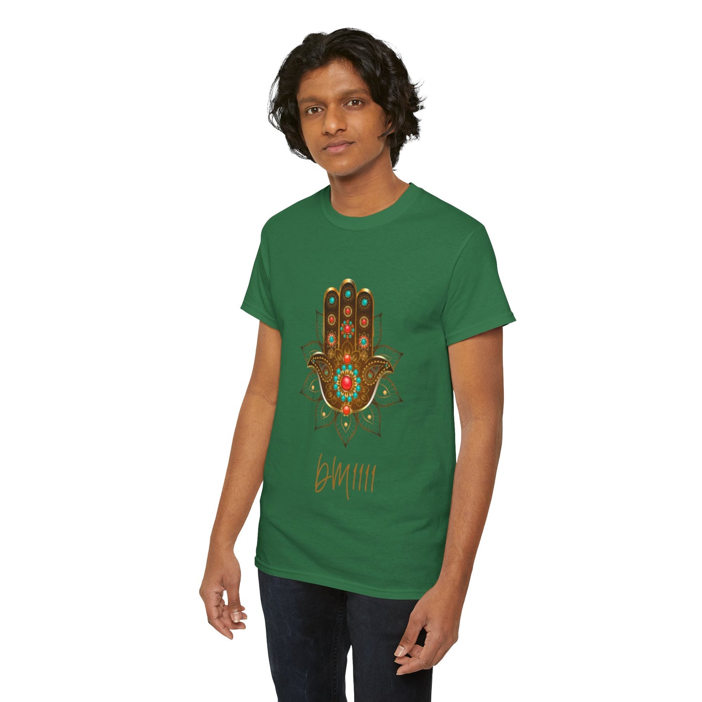 Gold Hamsa Hand DM1111 Unisex Heavy Cotton Tee