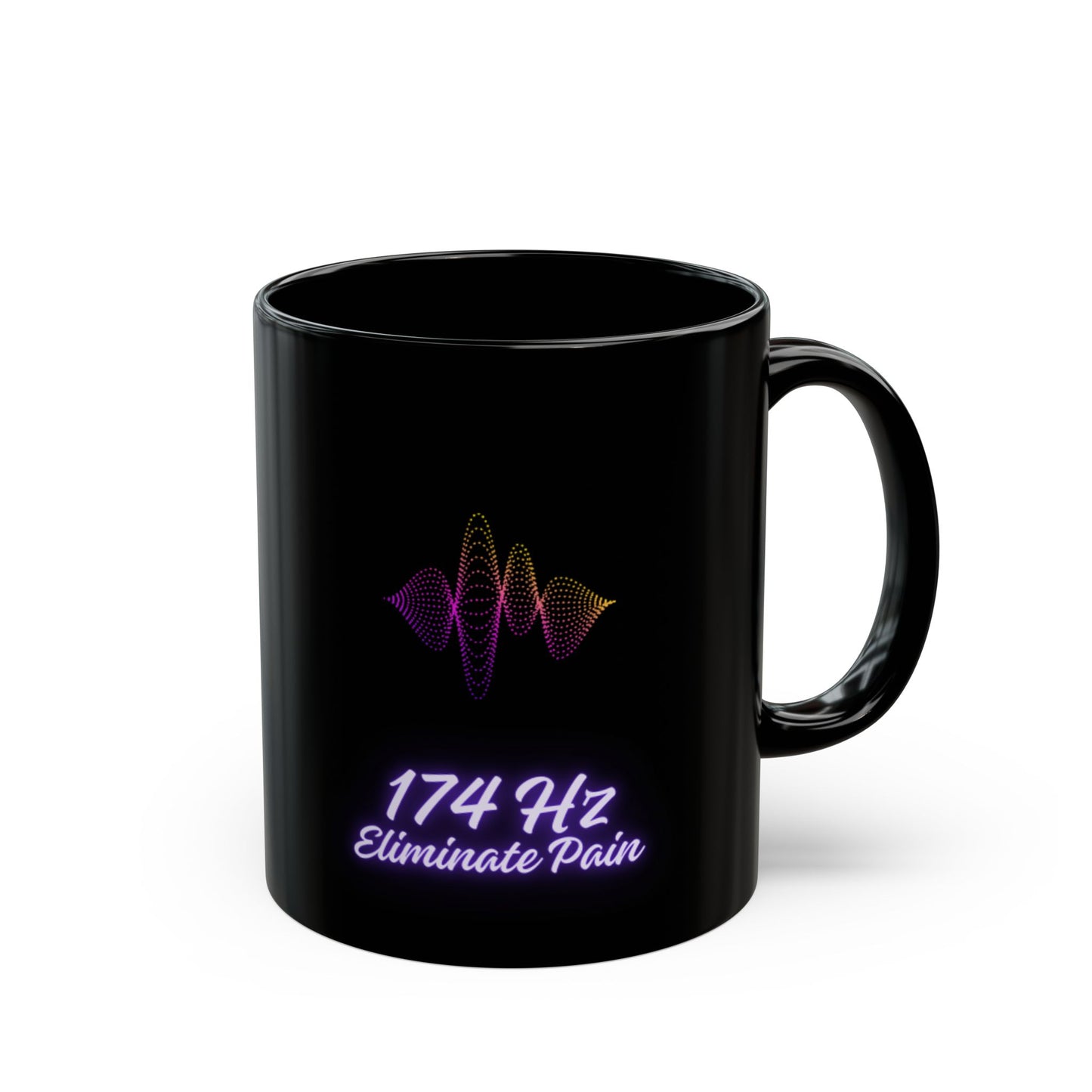 174 Hz Frequency DM1111 Black Mug (11oz, 15oz)