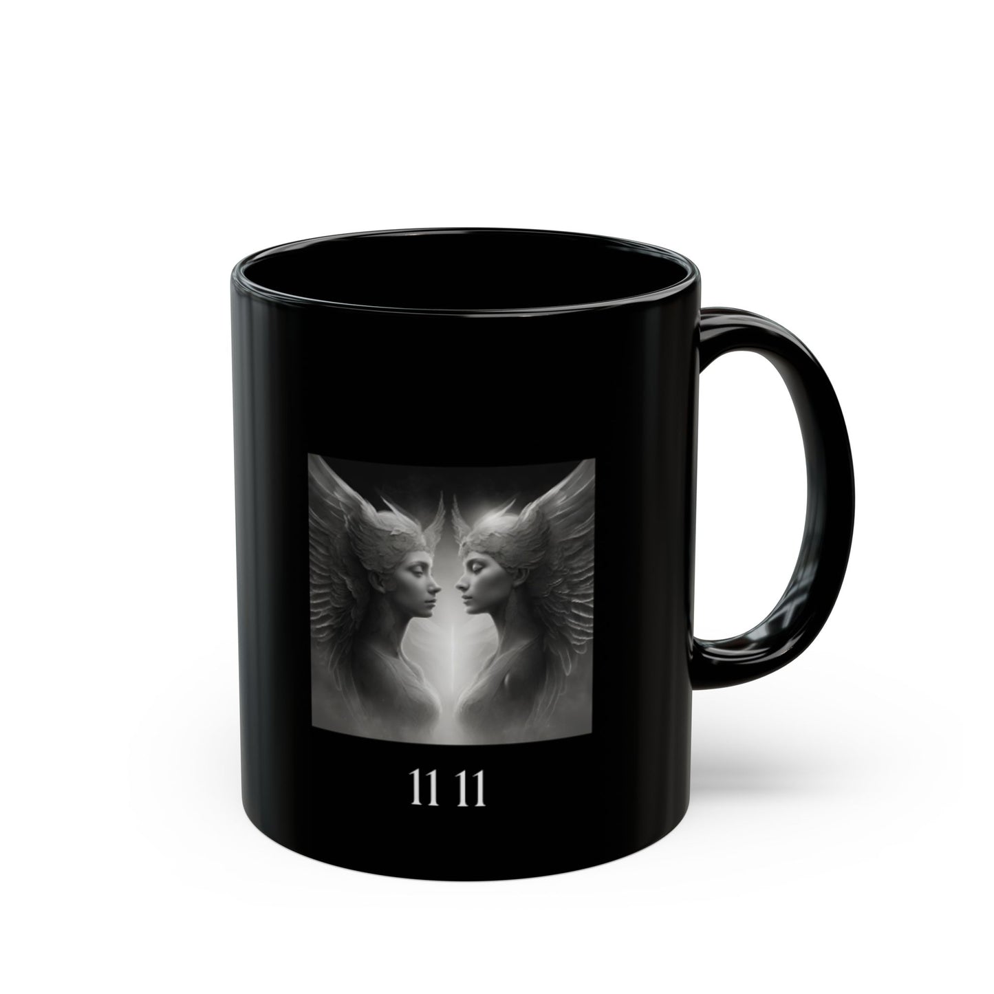 Angel 1111 Twin Flame DM1111 Black Mug (11oz, 15oz)