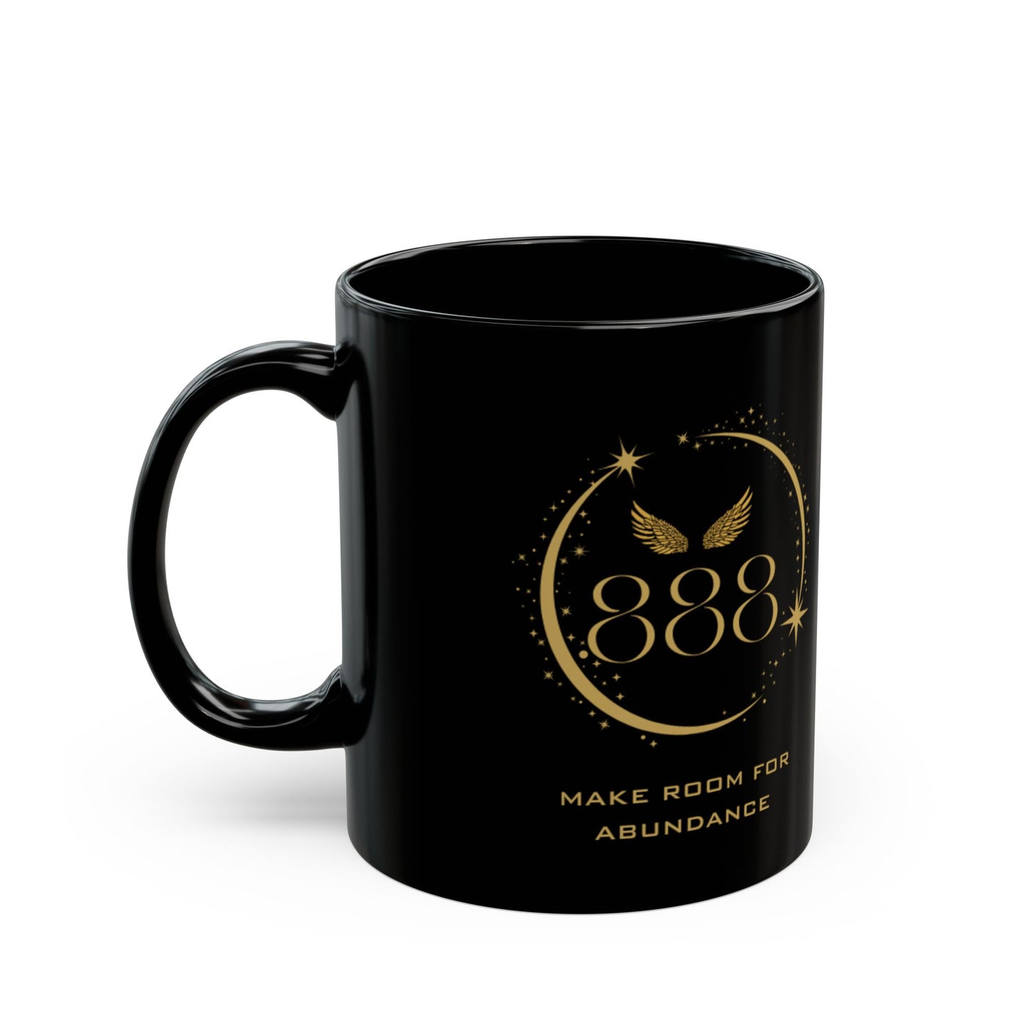 Angel 888 Affirmation DM1111 Black Mug (11oz, 15oz)