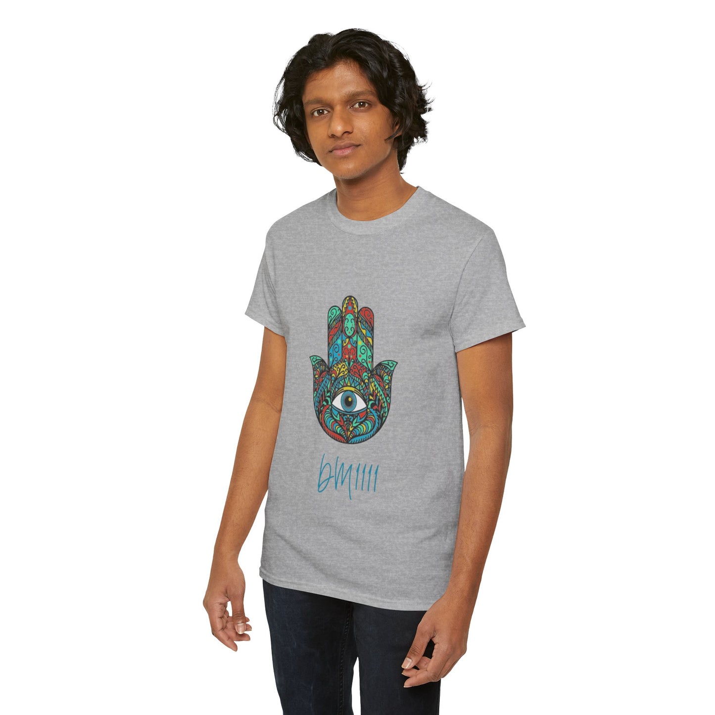 Green Hamsa Hand Eye DM1111 Unisex Heavy Cotton Tee