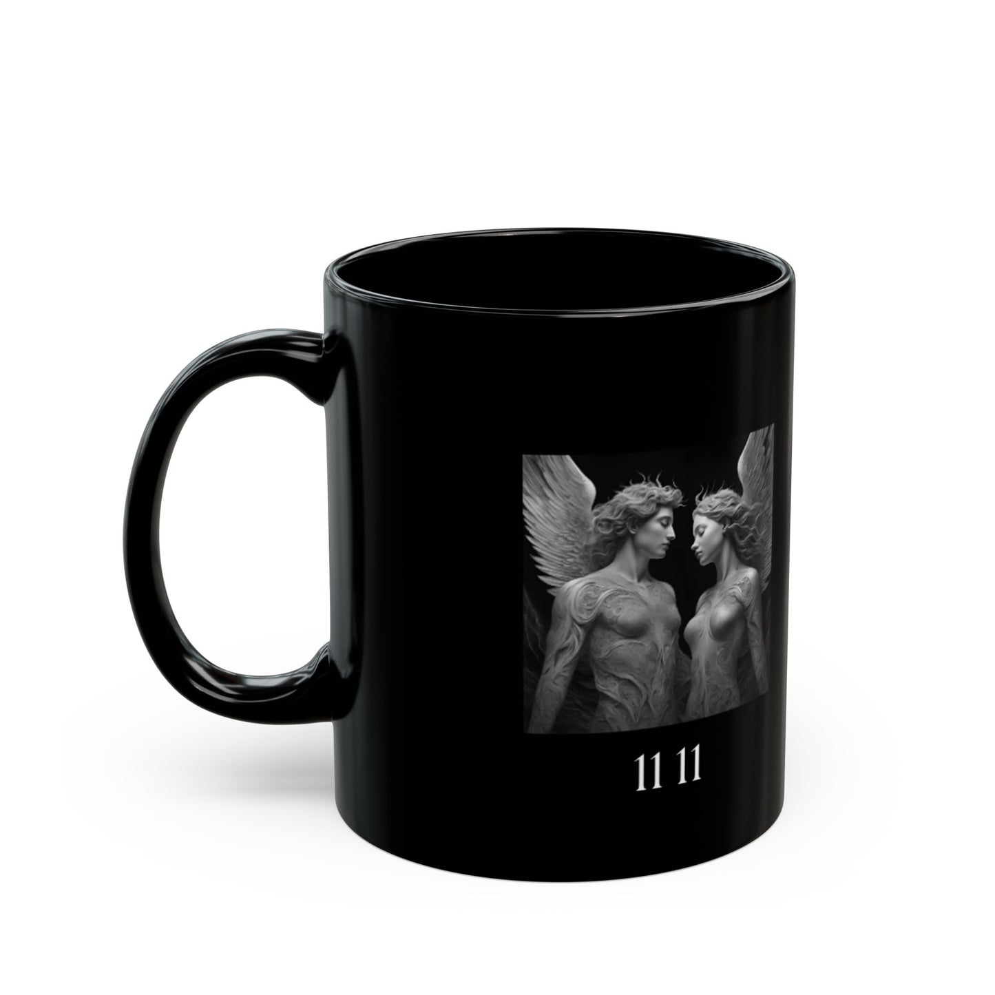 Angel 1111 Infinite Love DM1111 Black Mug (11oz, 15oz)