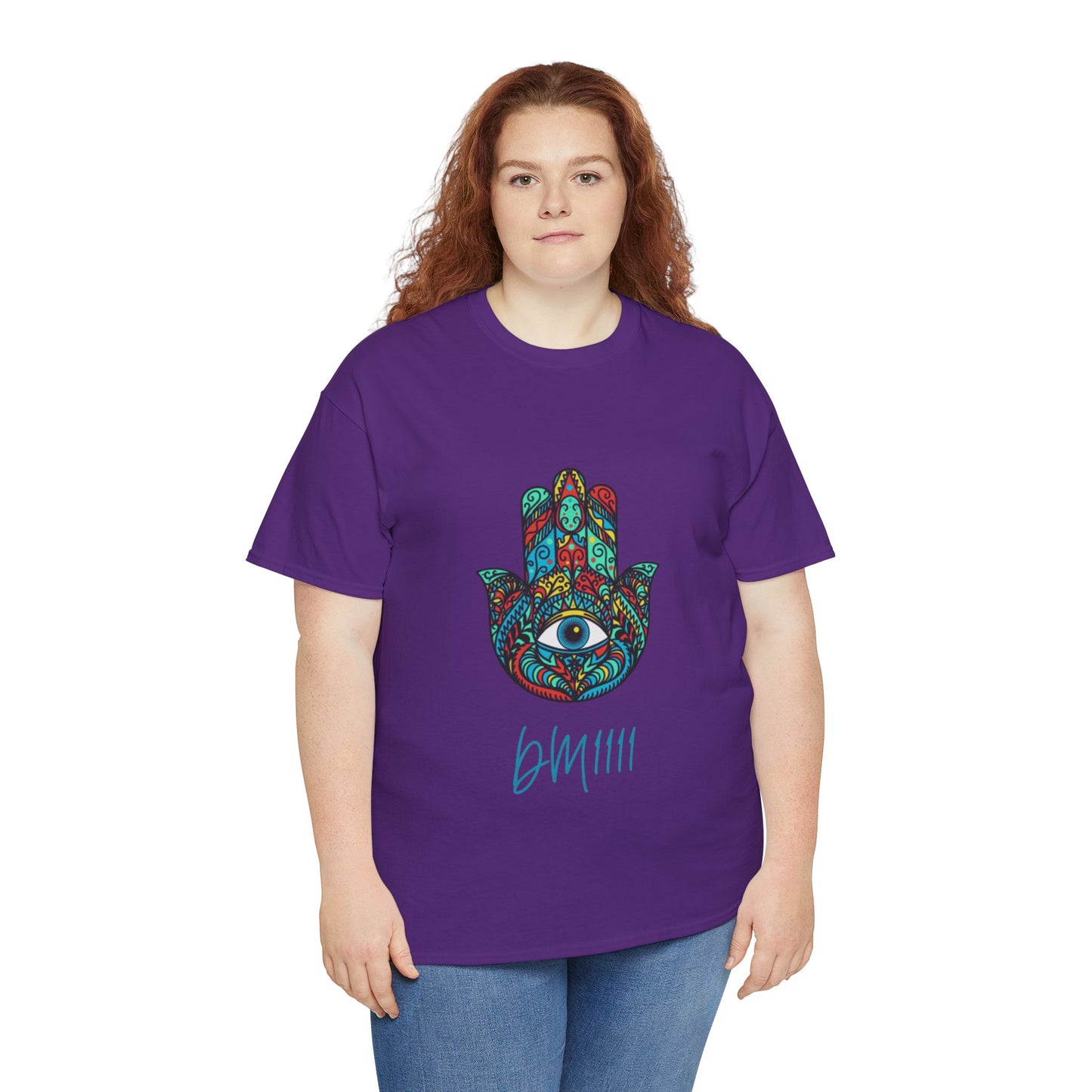 Green Hamsa Hand Eye DM1111 Unisex Heavy Cotton Tee