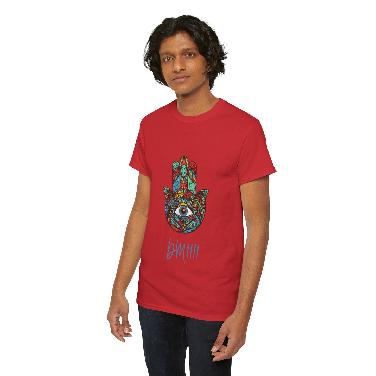 Green Hamsa Hand Eye DM1111 Unisex Heavy Cotton Tee