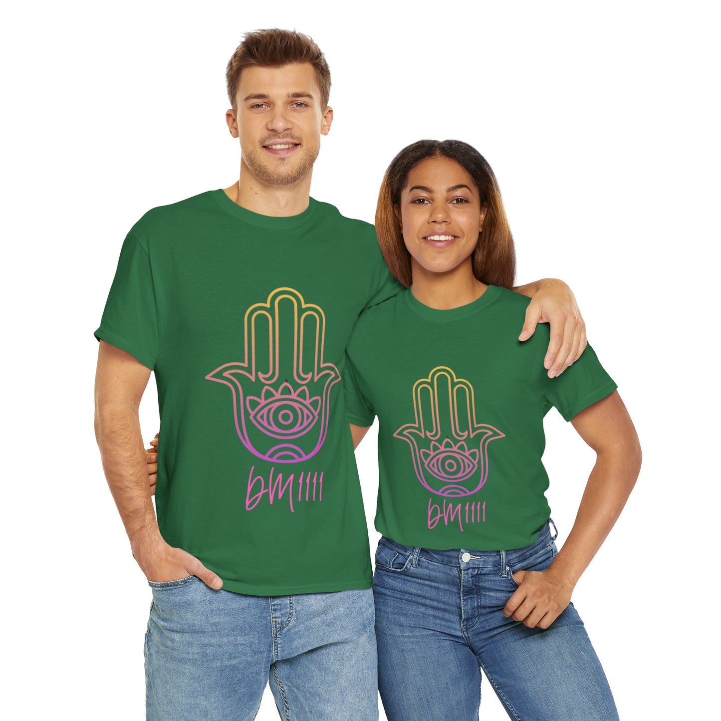 Multi Color Hamsa Hand DM1111 Unisex Heavy Cotton Tee