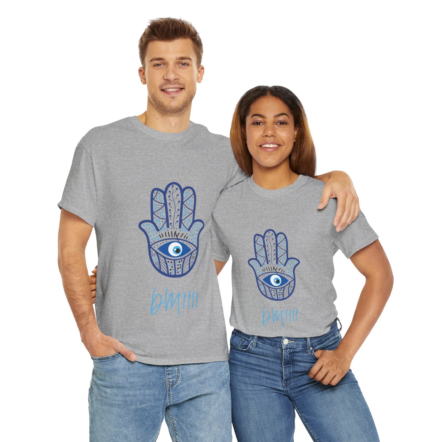 Blue Hamsa Hands DM1111 Unisex Heavy Cotton Tee