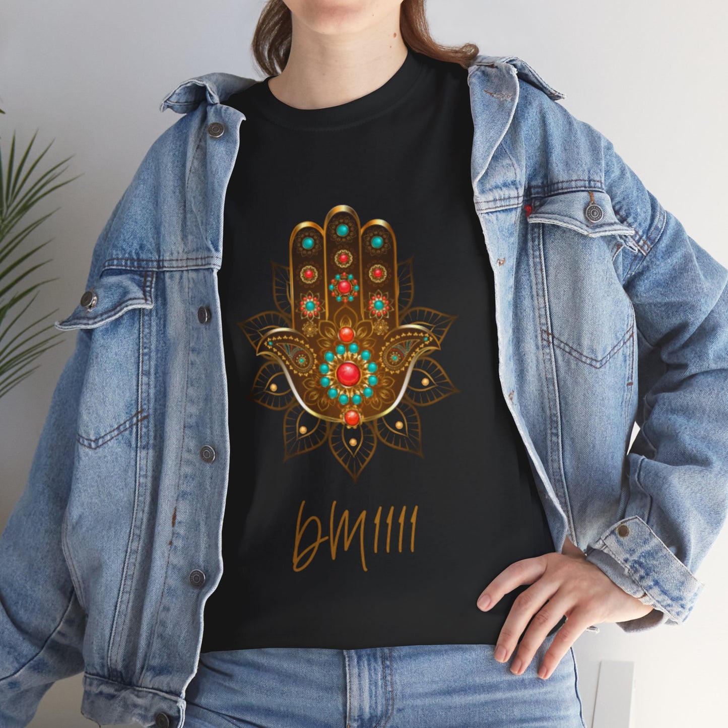 Gold Hamsa Hand DM1111 Unisex Heavy Cotton Tee