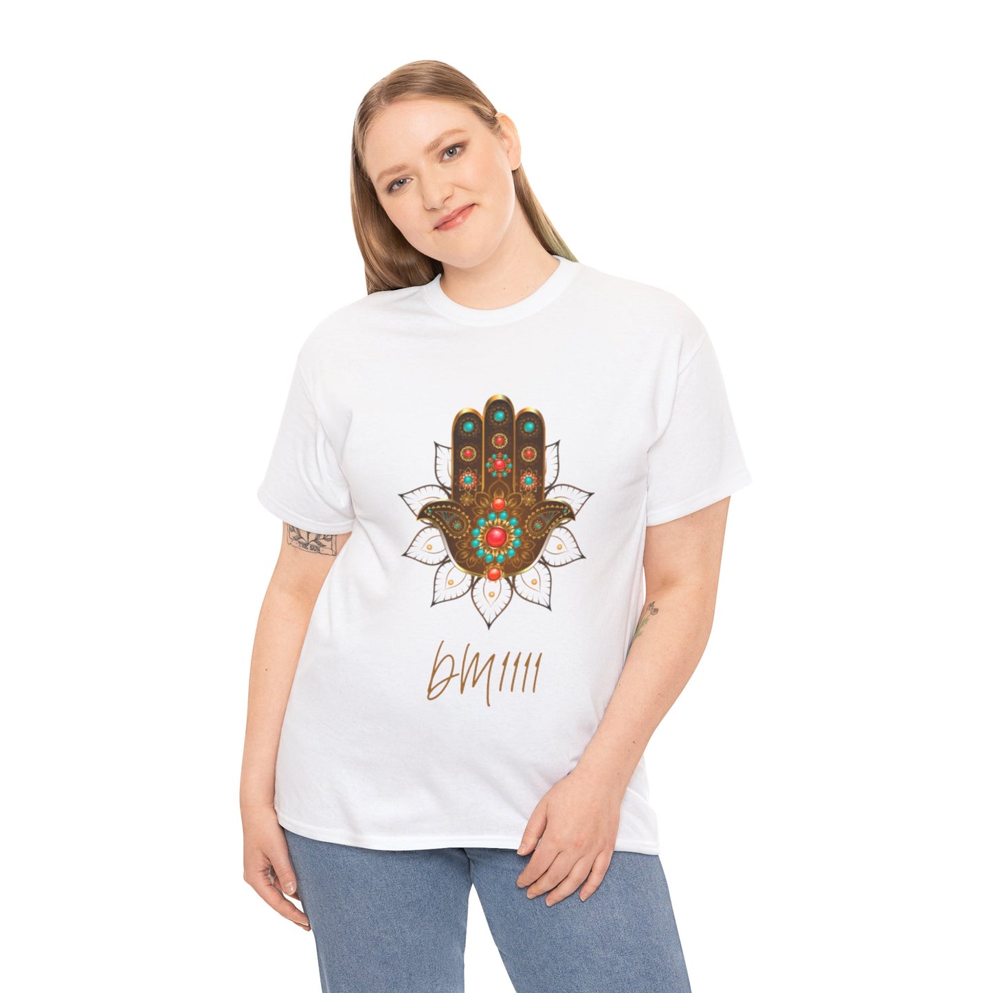 Gold Hamsa Hand DM1111 Unisex Heavy Cotton Tee