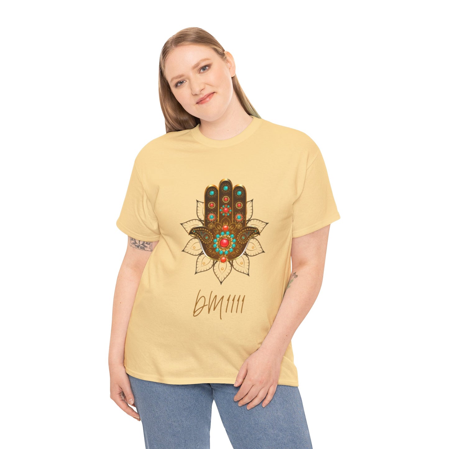 Gold Hamsa Hand DM1111 Unisex Heavy Cotton Tee