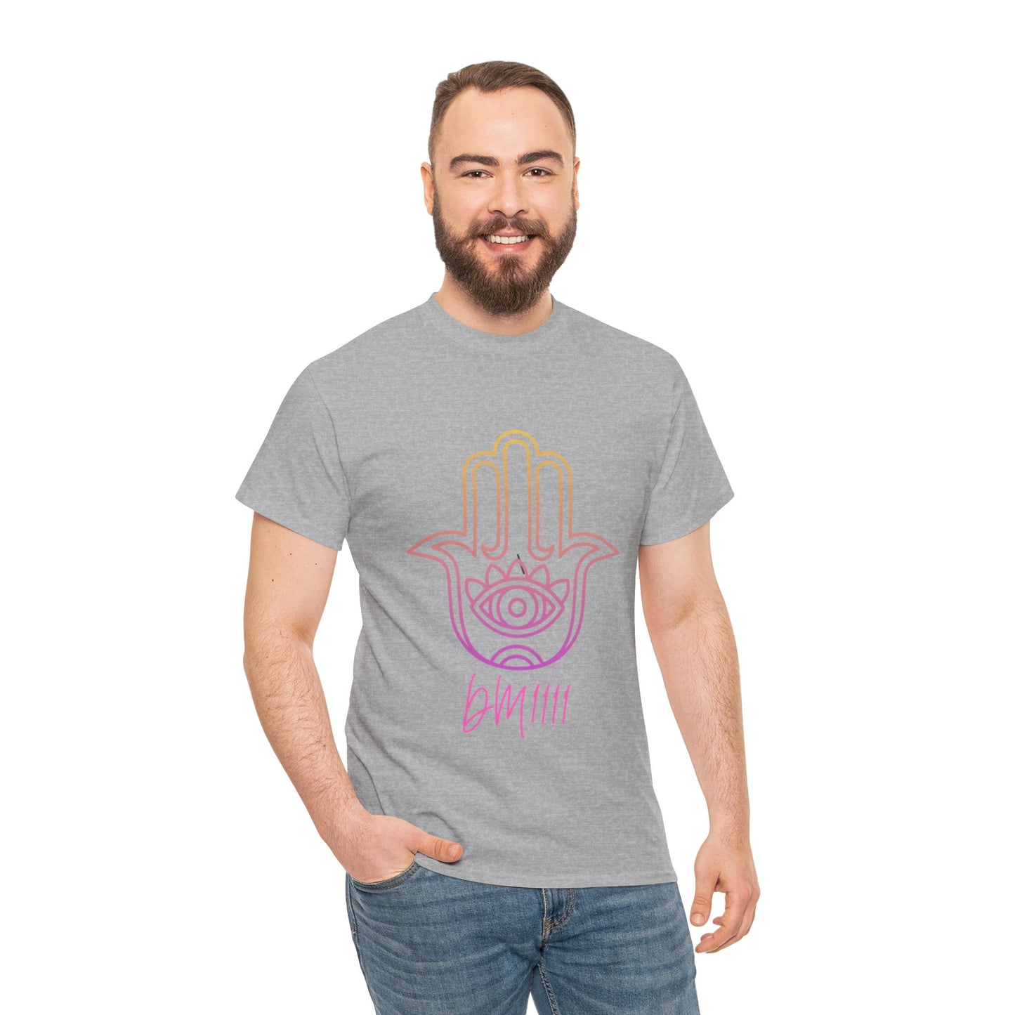 Multi Color Hamsa Hand DM1111 Unisex Heavy Cotton Tee