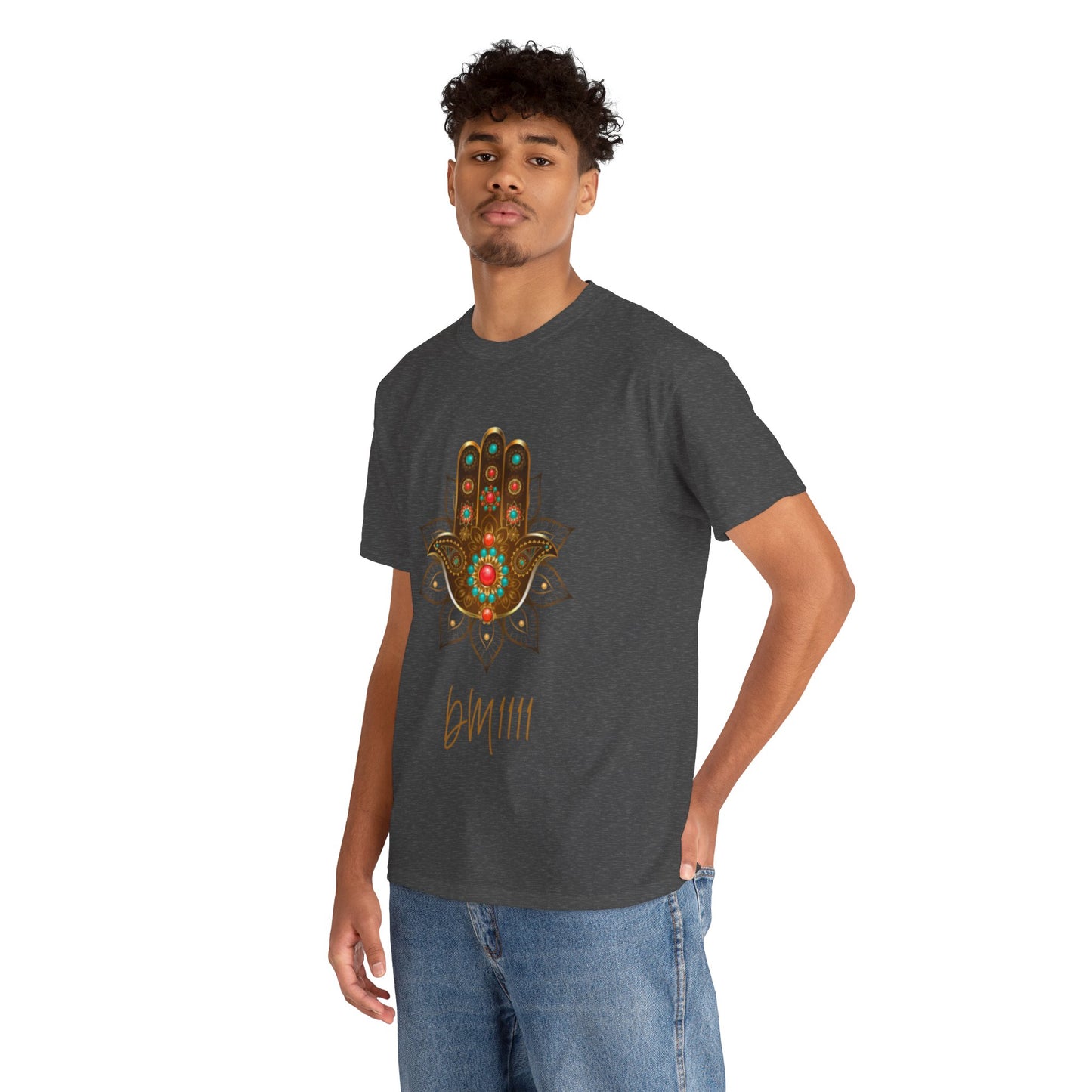 Gold Hamsa Hand DM1111 Unisex Heavy Cotton Tee