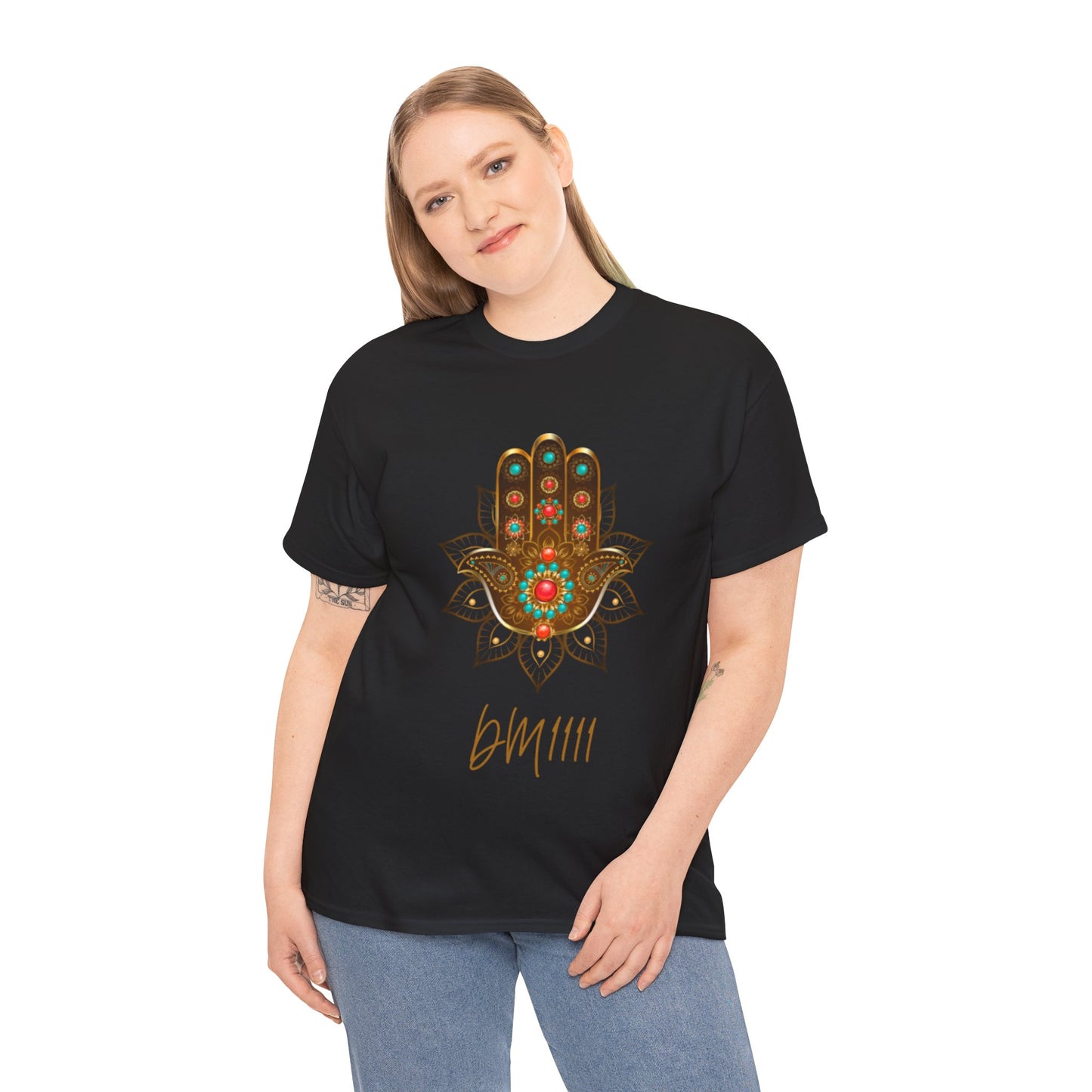 Gold Hamsa Hand DM1111 Unisex Heavy Cotton Tee