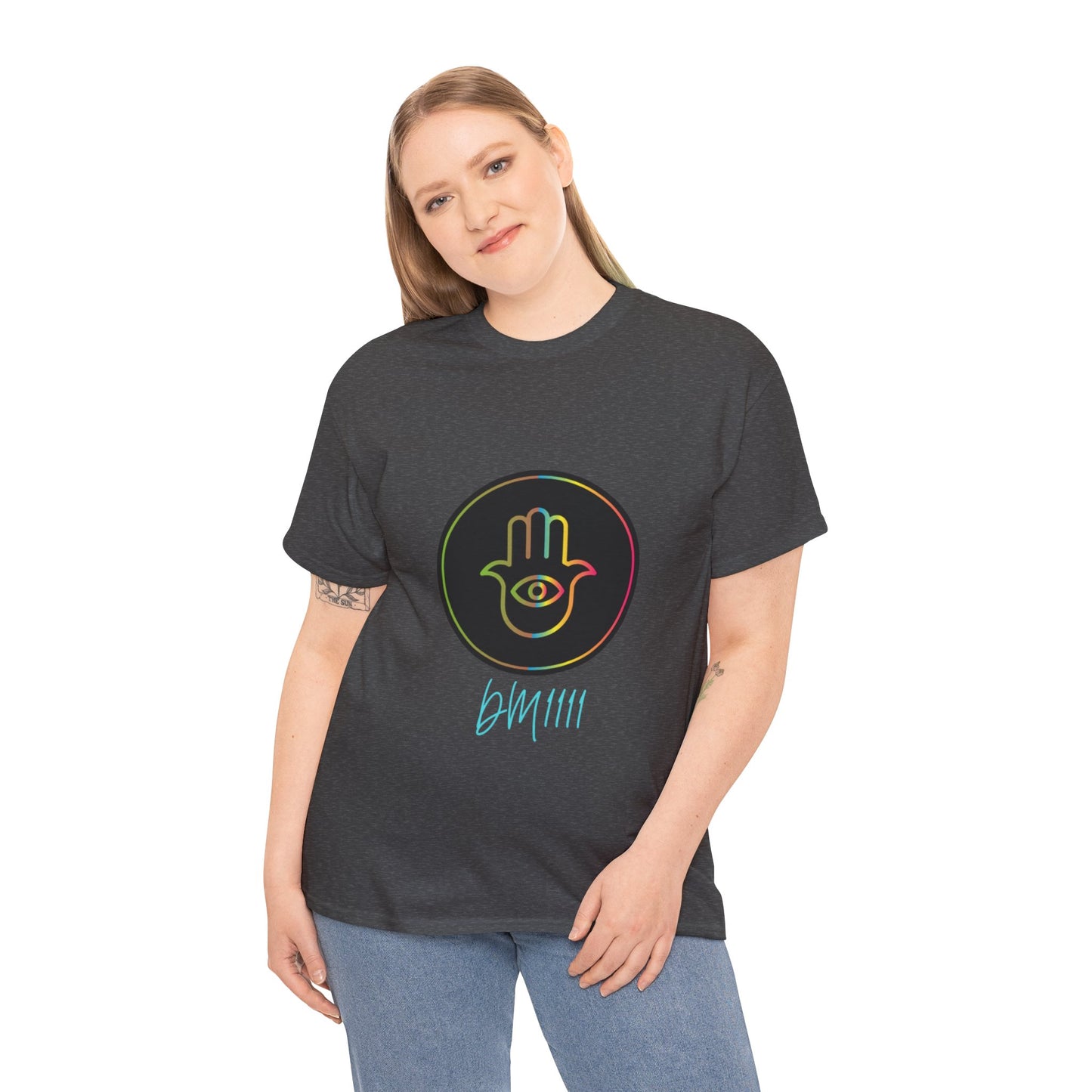 Rainbow Hamsa Hand DM1111 Unisex Heavy Cotton Tee