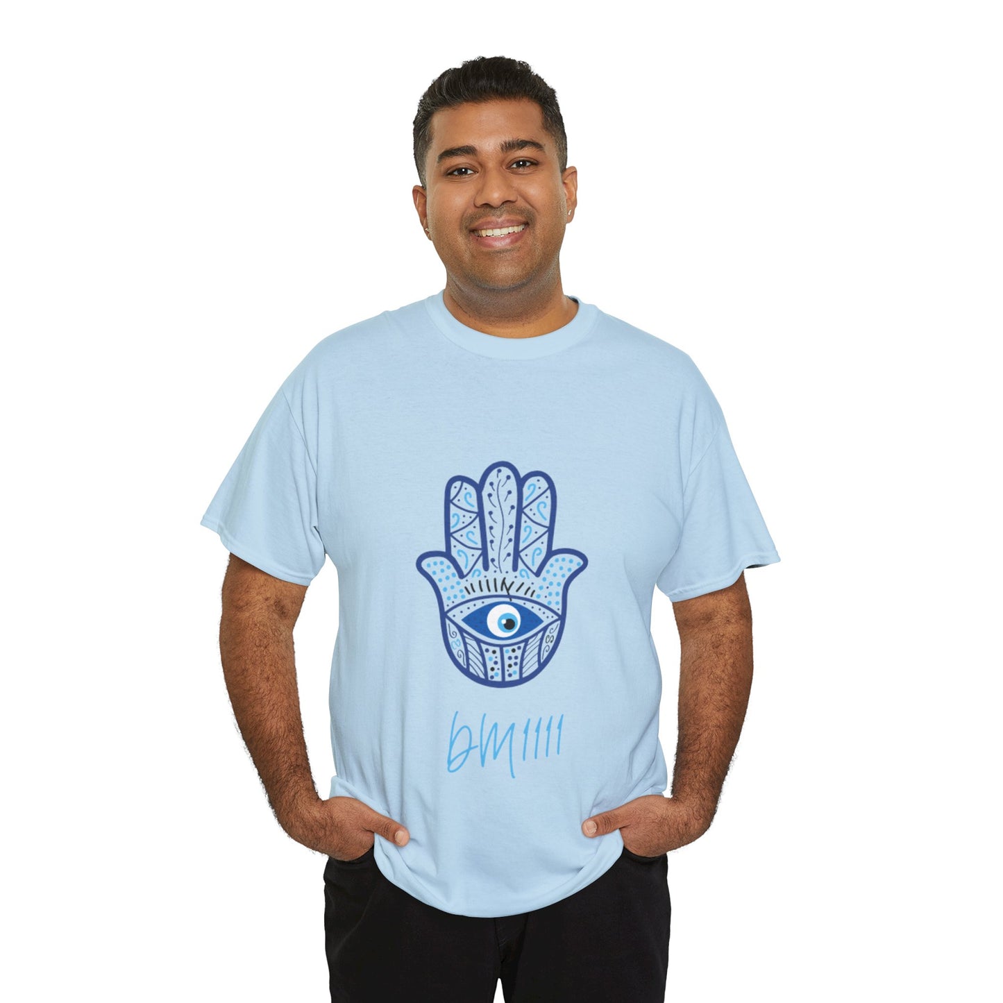 Blue Hamsa Hands DM1111 Unisex Heavy Cotton Tee