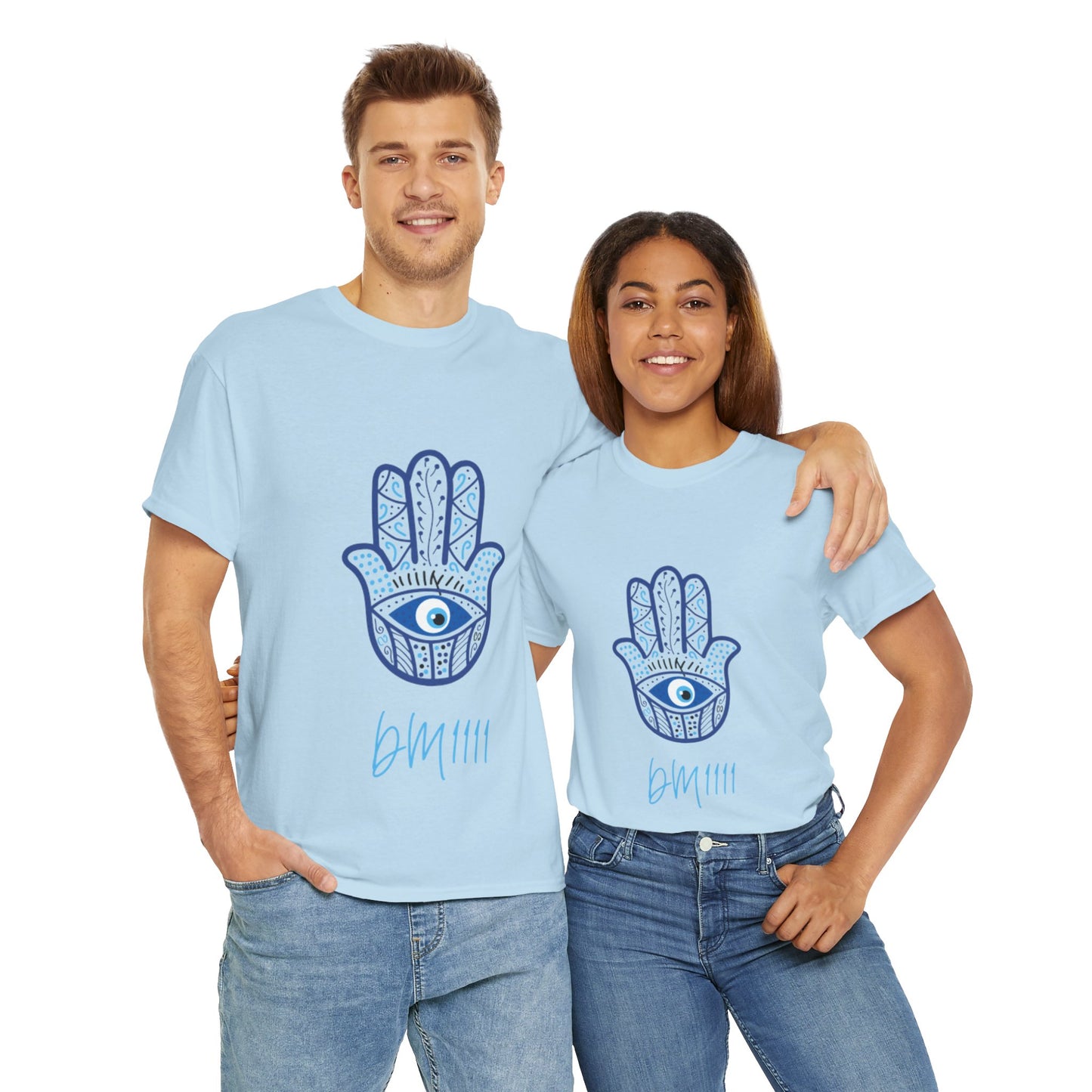 Blue Hamsa Hands DM1111 Unisex Heavy Cotton Tee