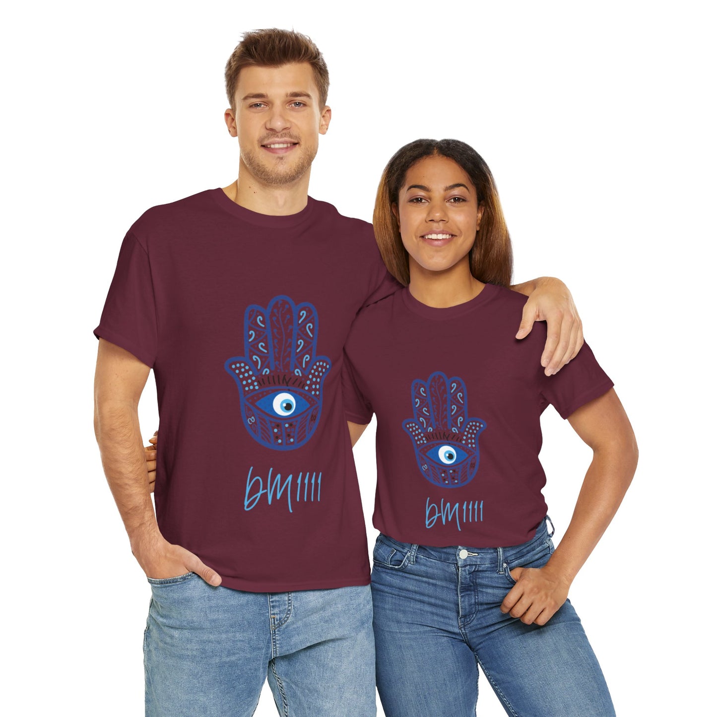 Blue Hamsa Hands DM1111 Unisex Heavy Cotton Tee