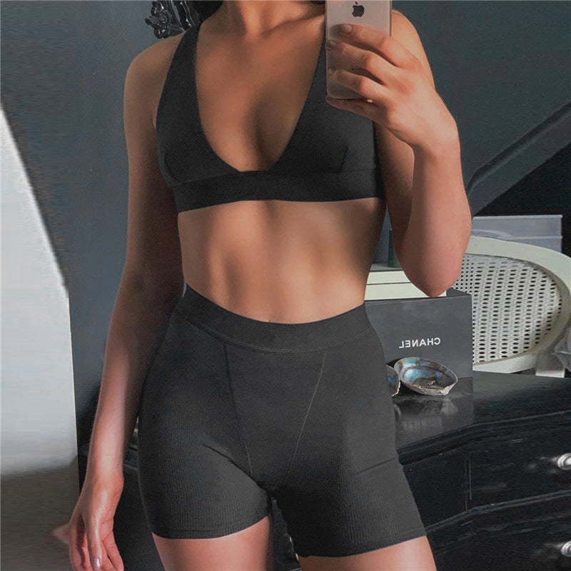 V-neck Sports Yoga Suit