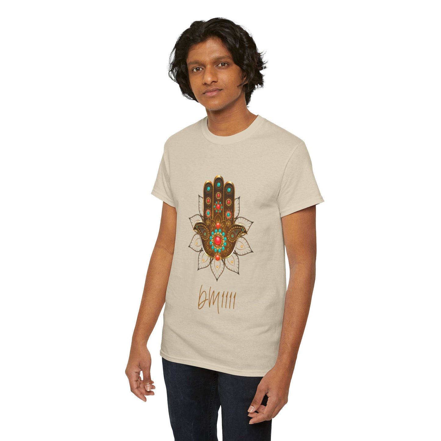 Gold Hamsa Hand DM1111 Unisex Heavy Cotton Tee