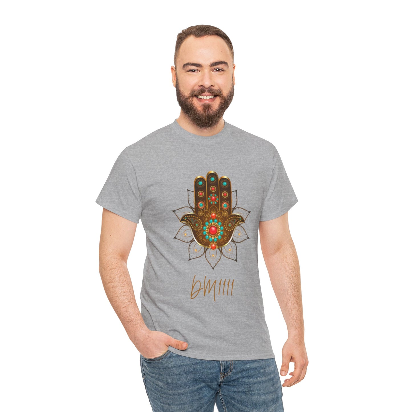 Gold Hamsa Hand DM1111 Unisex Heavy Cotton Tee