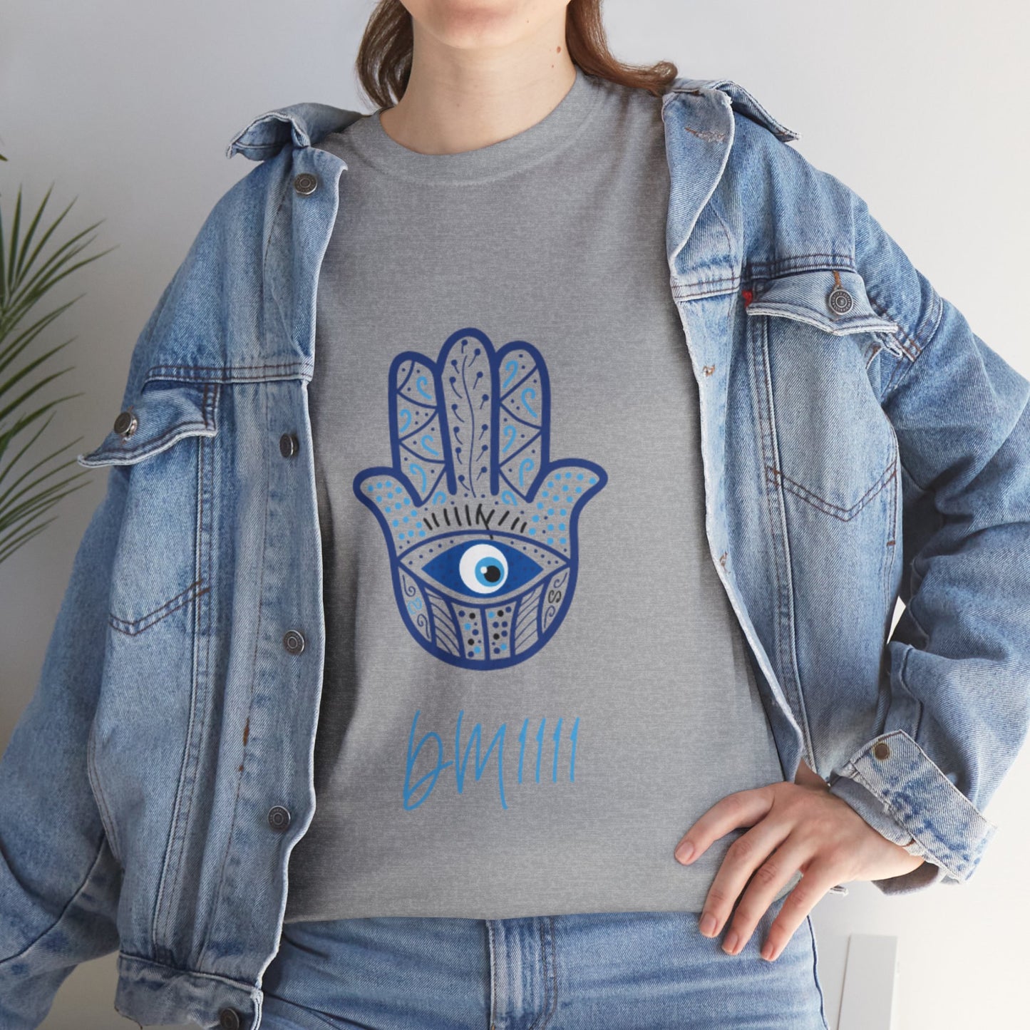 Blue Hamsa Hands DM1111 Unisex Heavy Cotton Tee