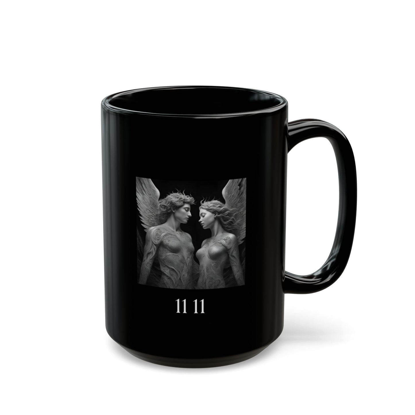 Angel 1111 Infinite Love DM1111 Black Mug (11oz, 15oz)