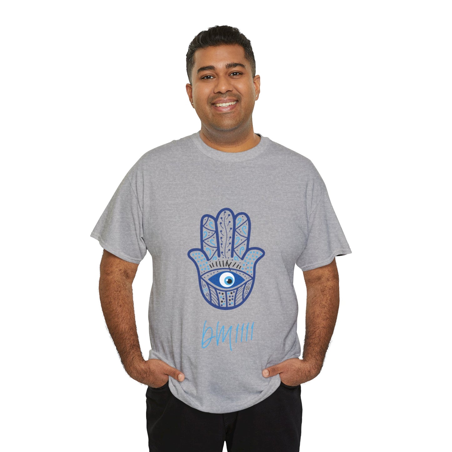 Blue Hamsa Hands DM1111 Unisex Heavy Cotton Tee