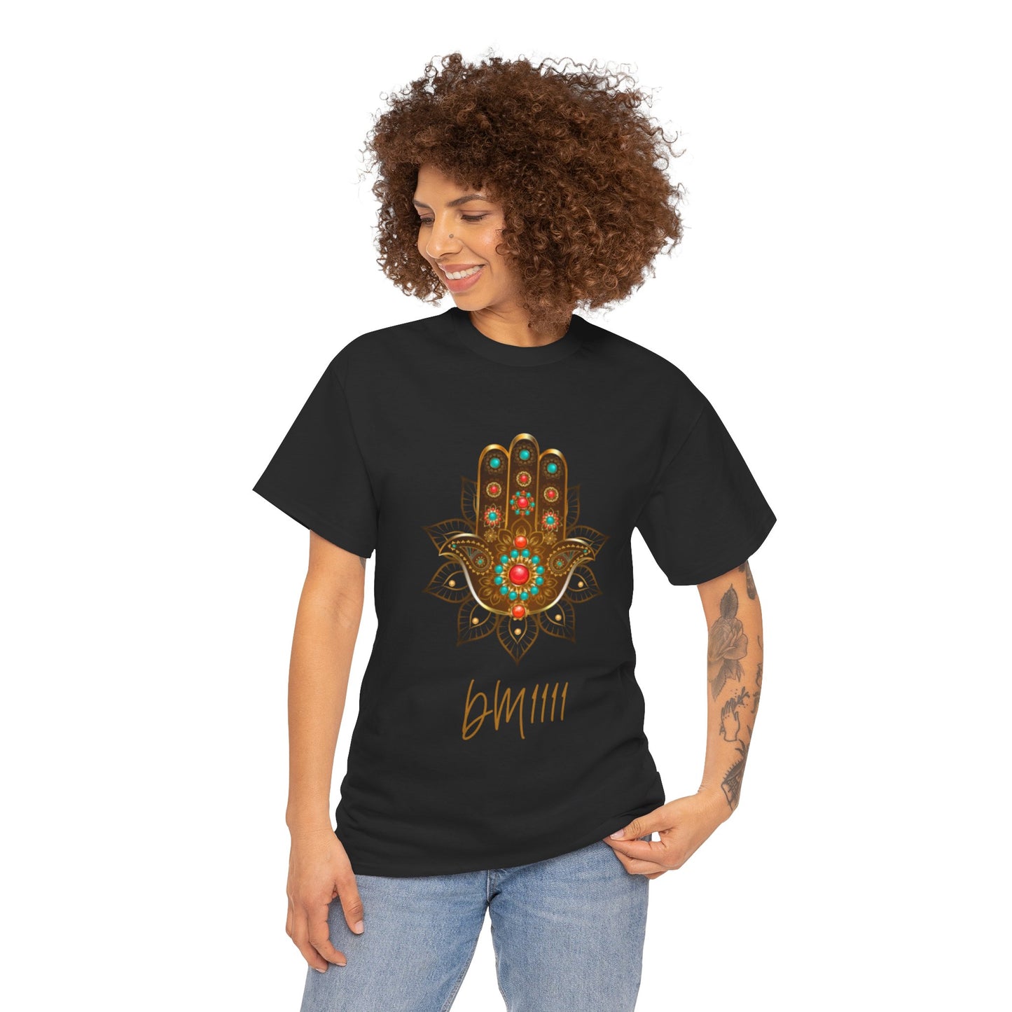 Gold Hamsa Hand DM1111 Unisex Heavy Cotton Tee