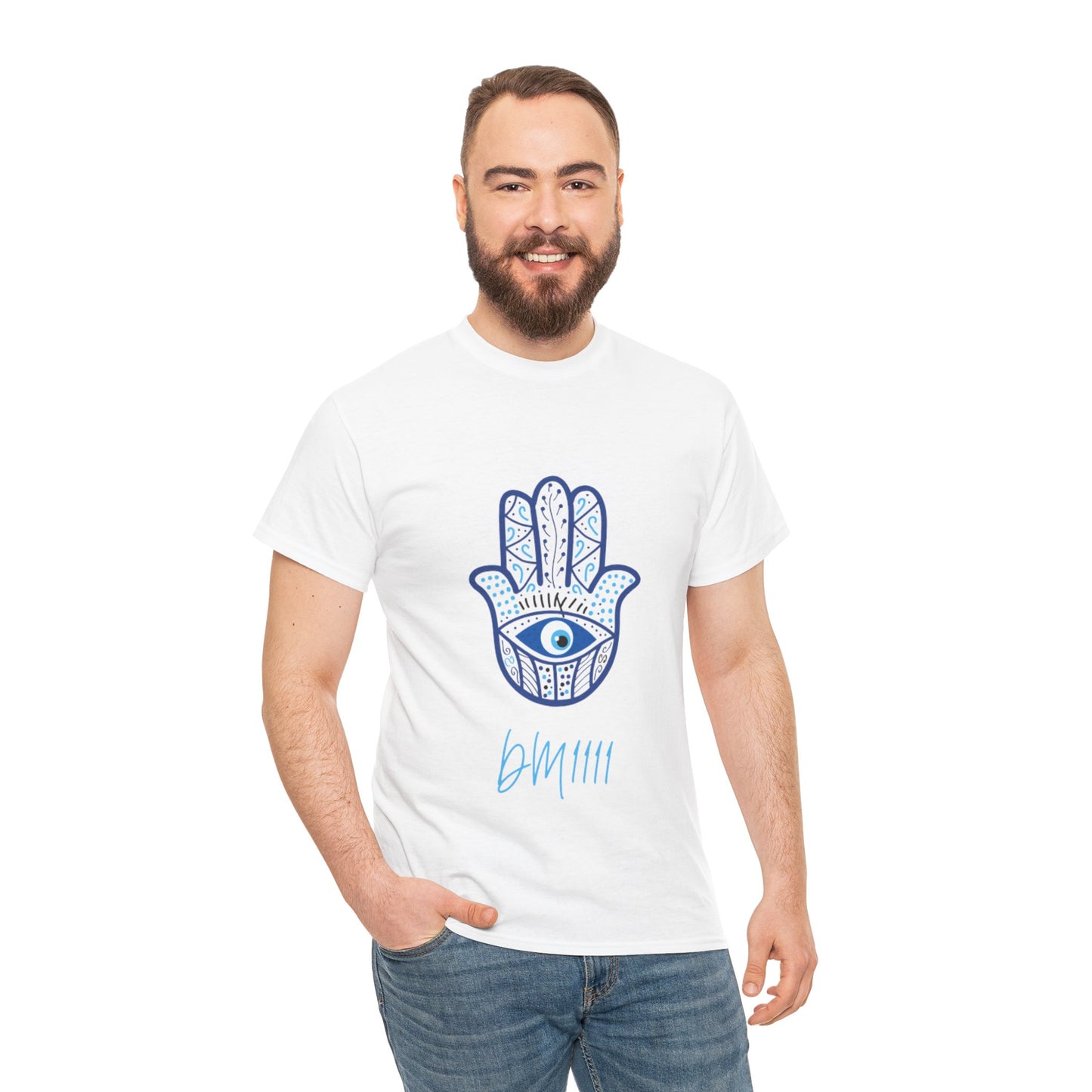 Blue Hamsa Hands DM1111 Unisex Heavy Cotton Tee