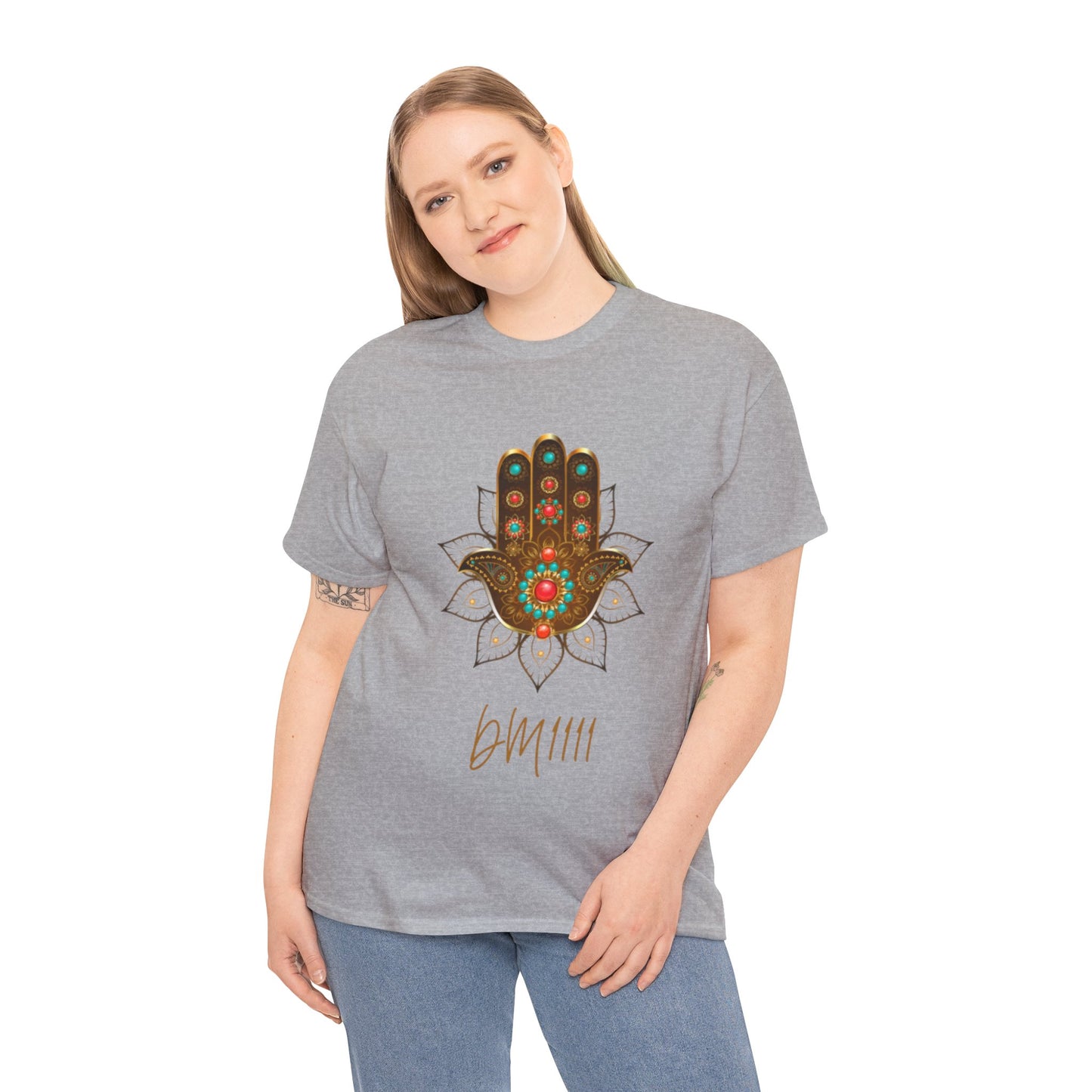 Gold Hamsa Hand DM1111 Unisex Heavy Cotton Tee