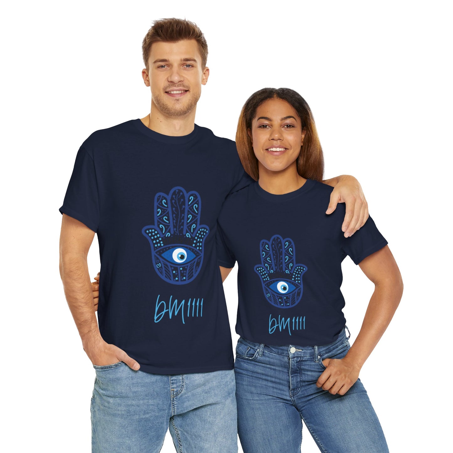 Blue Hamsa Hands DM1111 Unisex Heavy Cotton Tee