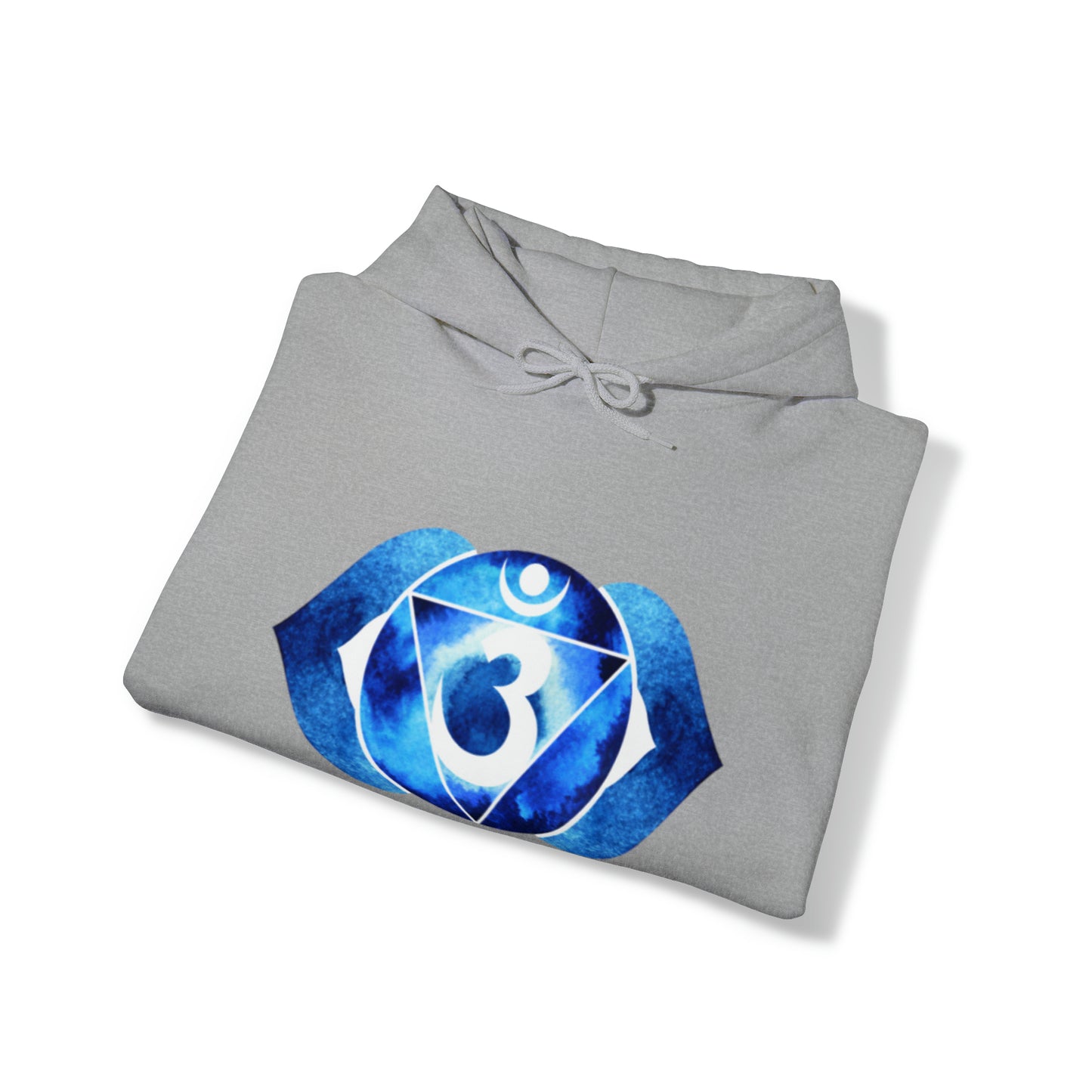 DM1111 Blue Third Eye Chakra Themed Unisex Heavy Blend™ Hooded Sweatshirt